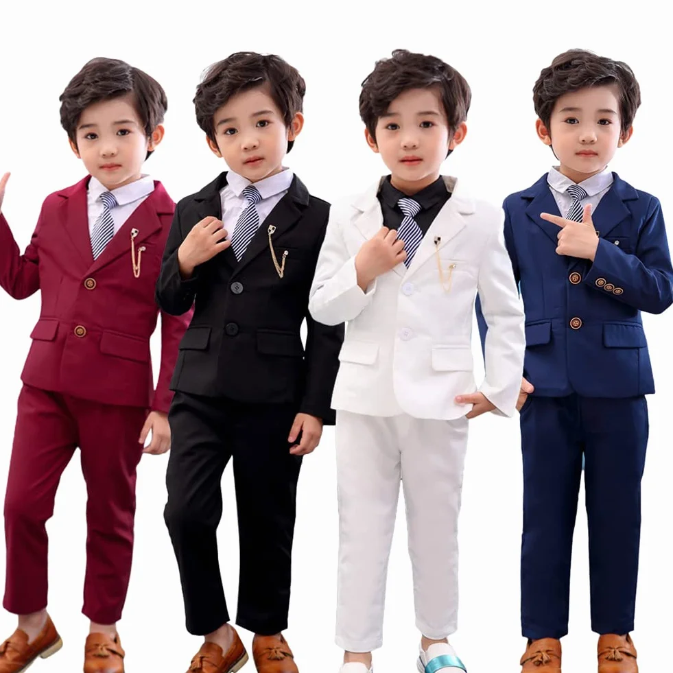 LOLANTA 2-częściowy zestaw garniturów dla dzieci Zestaw marynarki i spodnie dla dzieci, odzież rekreacyjna lub suknia ślubna 2-11 lat