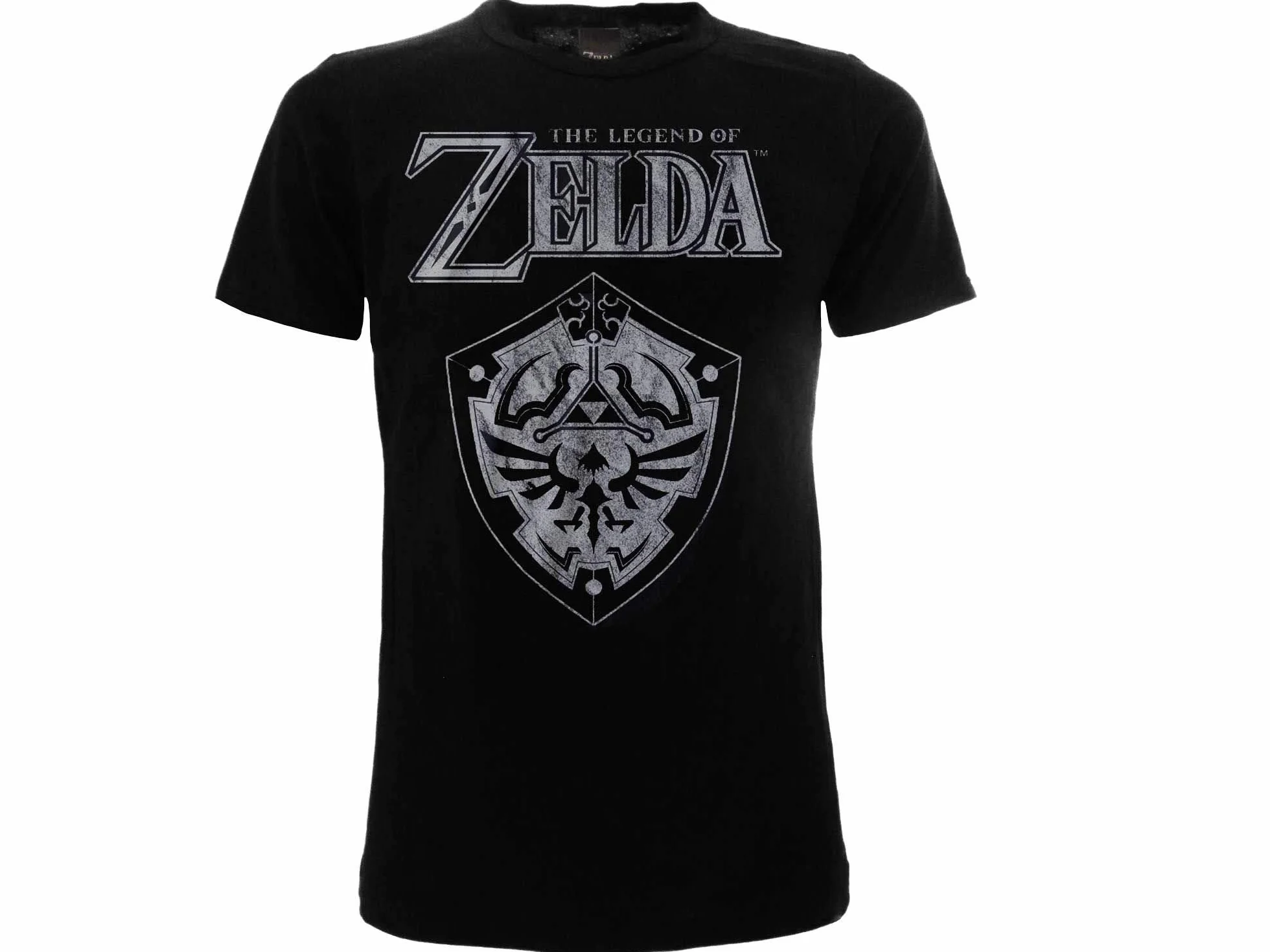 Zelda-Legend of Zelda oryginalny czarny T-shirt Shileld 100% oficjalny produkt koszulka Nintendo chłopcy dziewczęta