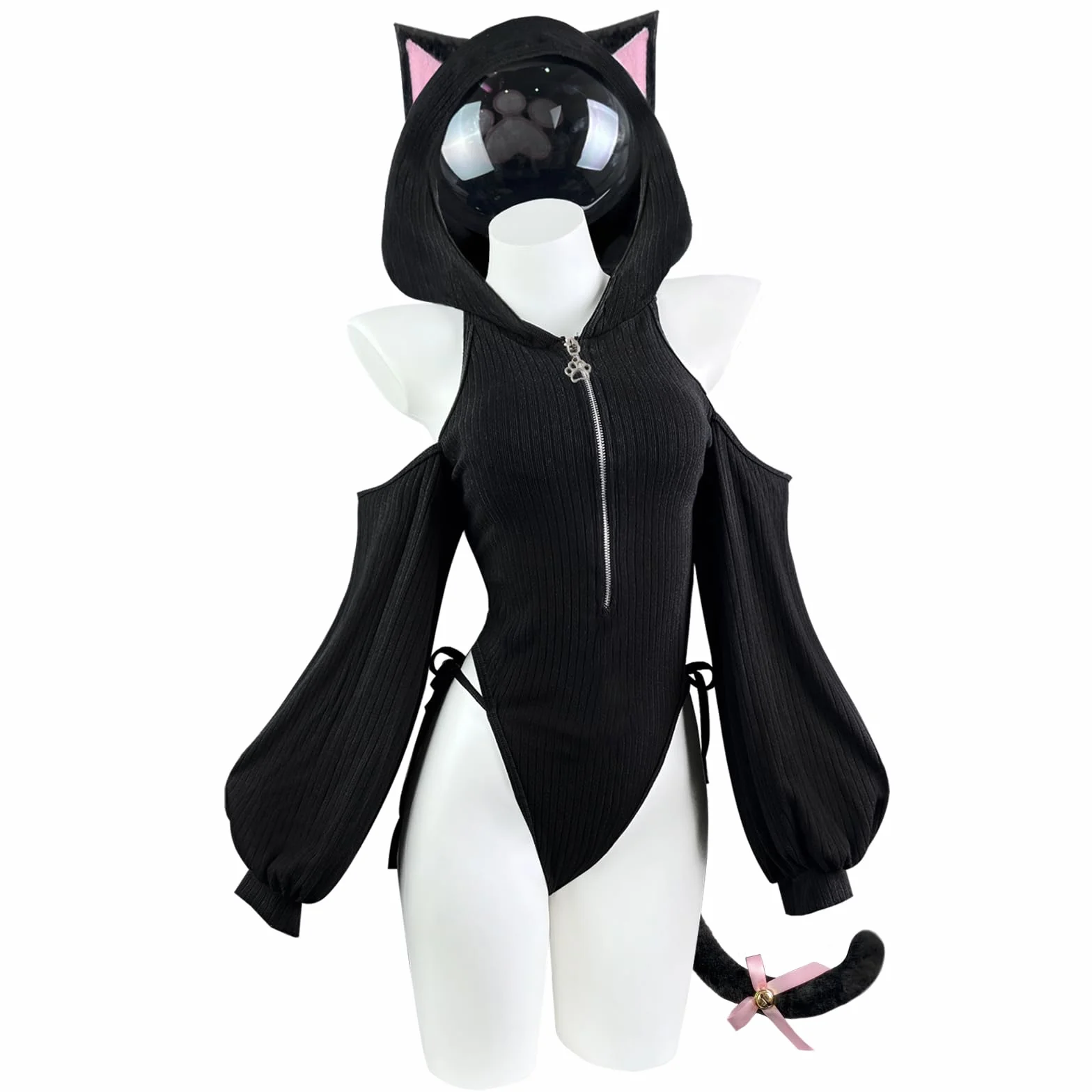 KORURACLUB Cosplay Kostium z Kotami (3-Częściowy Zestaw) Seksowny Damski Kostium na Halloween Seksowny Kostium Anime