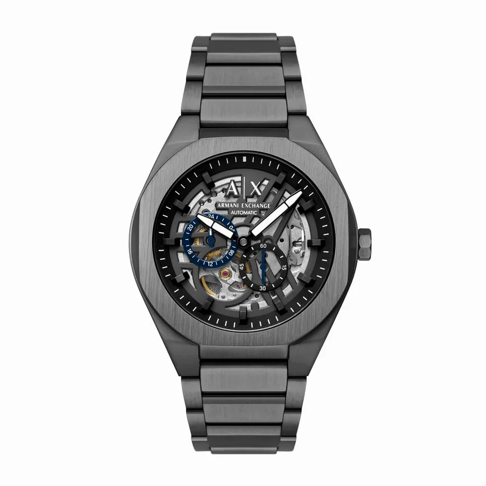 Armani Exchange Męski analogowy automatyczny zegarek z bransoletą ze stali nierdzewnej AX4195