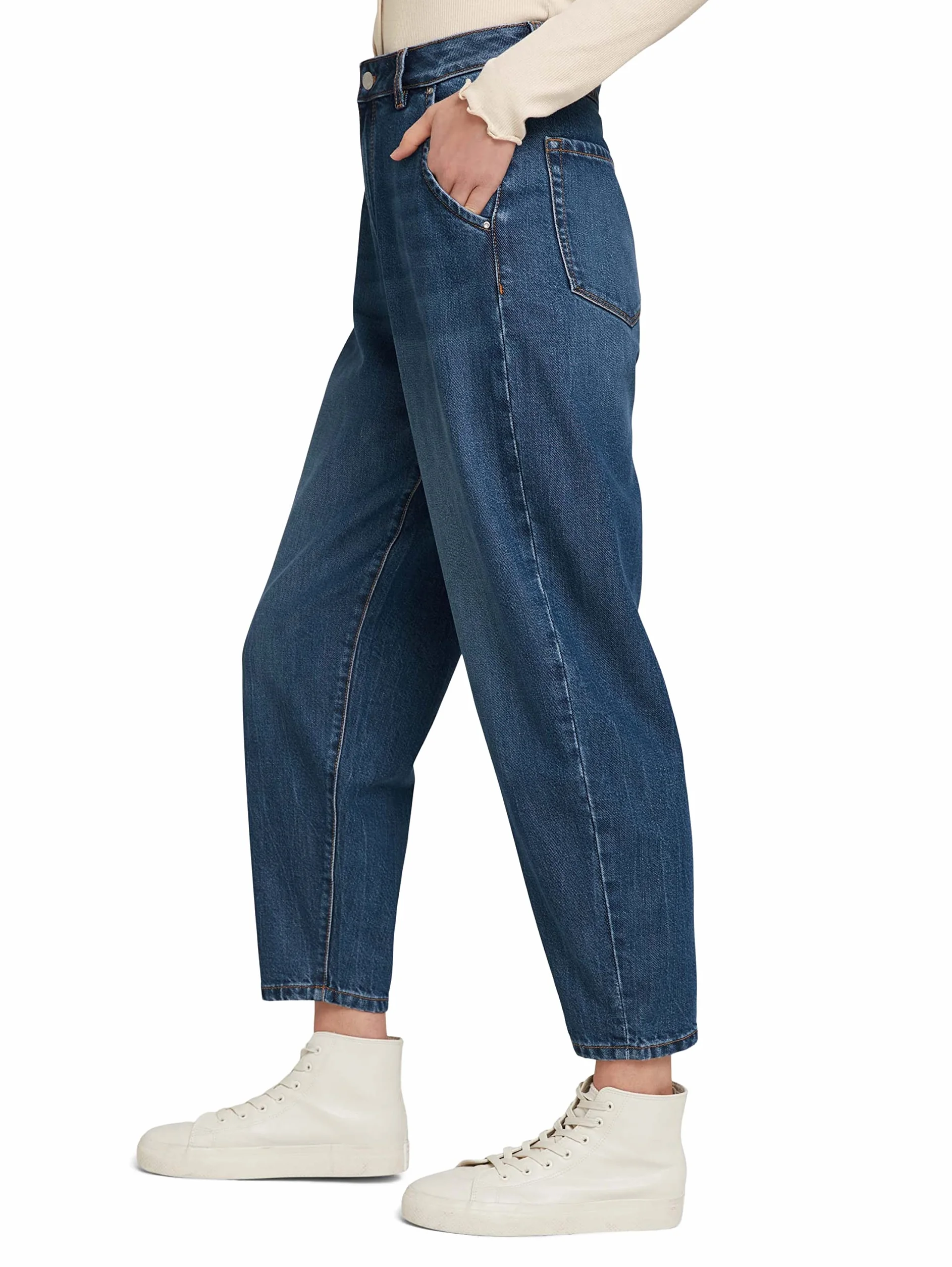 TOM TAILOR Denim Damski Barrel Mom Fit Vintage dżinsy