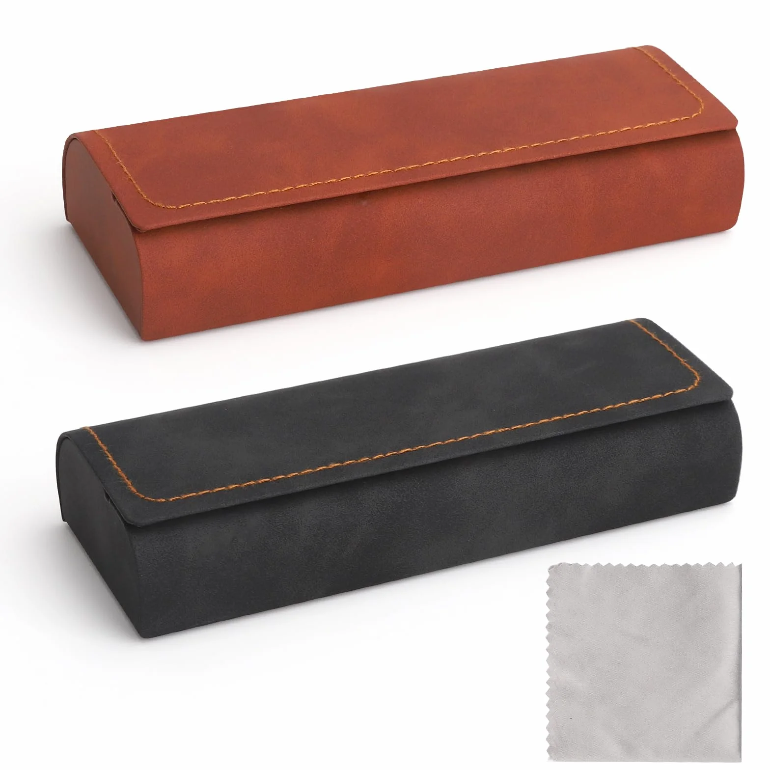 2 sztuki etui na okulary Hardcase skóra metal