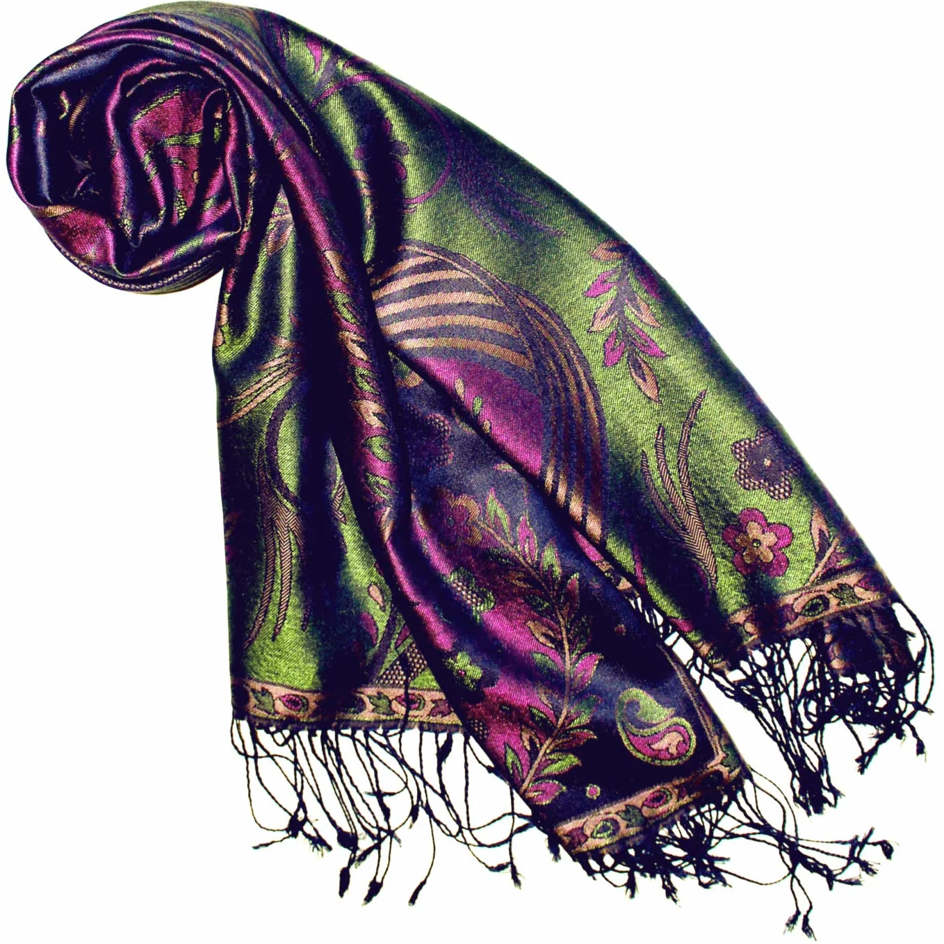 Lorenzo Cana Pashmina szal damski, żakardowy, tkany, 100% jedwab, 70 cm x 190 cm, wzór Paisley, jedwabny szal jedwabny, pashmina, harmonijne kolory 7808688