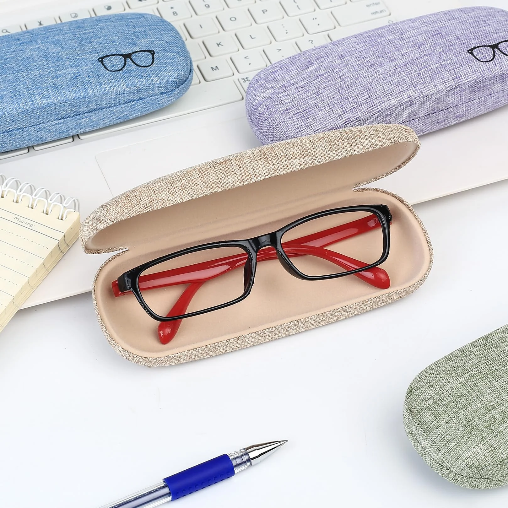 Twarde etui na okulary, 4 sztuki, twarde etui na okulary, przenośne etui na okulary, etui na okulary przeciwsłoneczne, twarde etui na okulary dla kobiet, mężczyzn, okulary przeciwsłoneczne, 4 kolory,