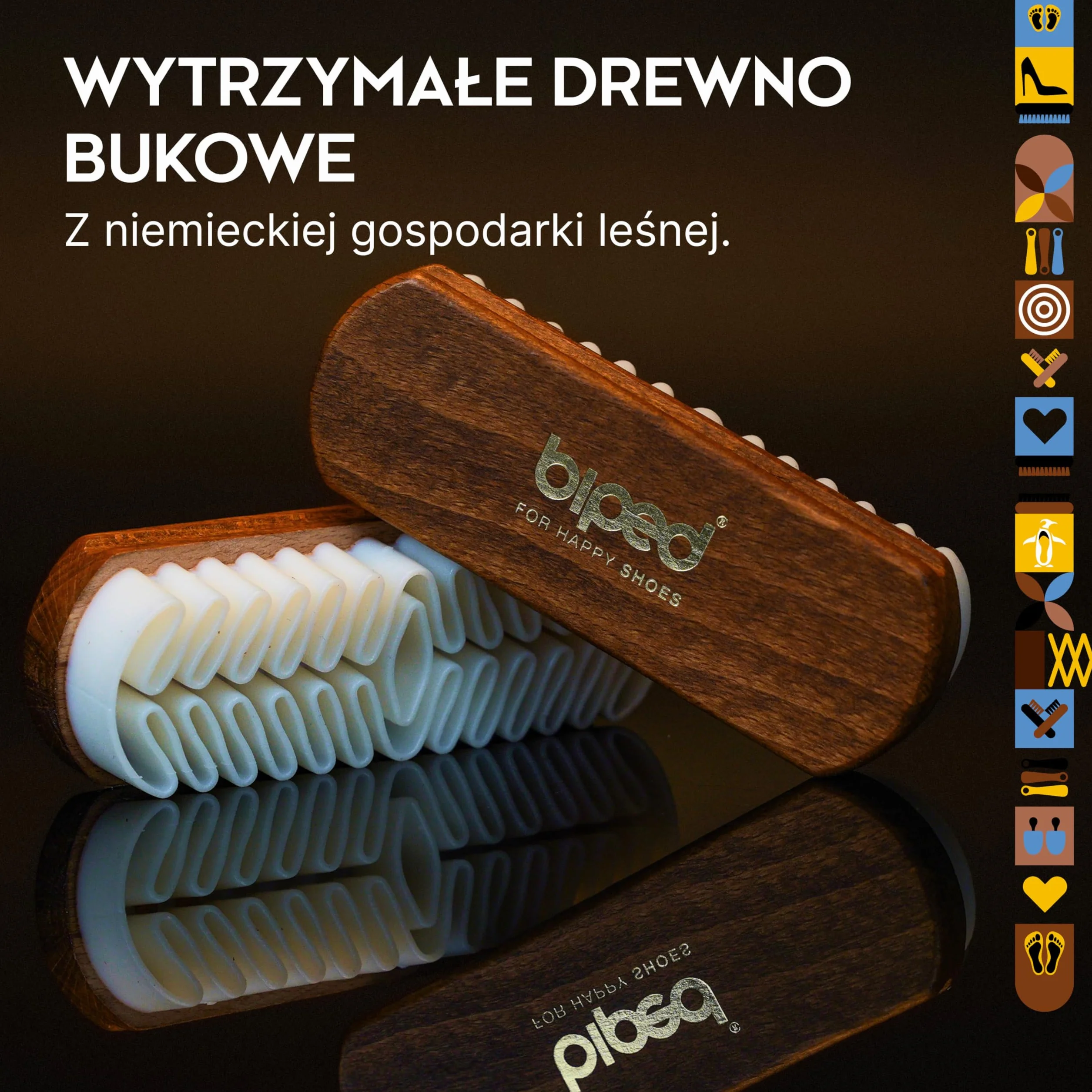biped Szczotka do skóry nubukowej i zamszowej, drewniana szczotka z krepy, edycja klasyczna z2445, Brązowy, 12.5 x 4.0 cm