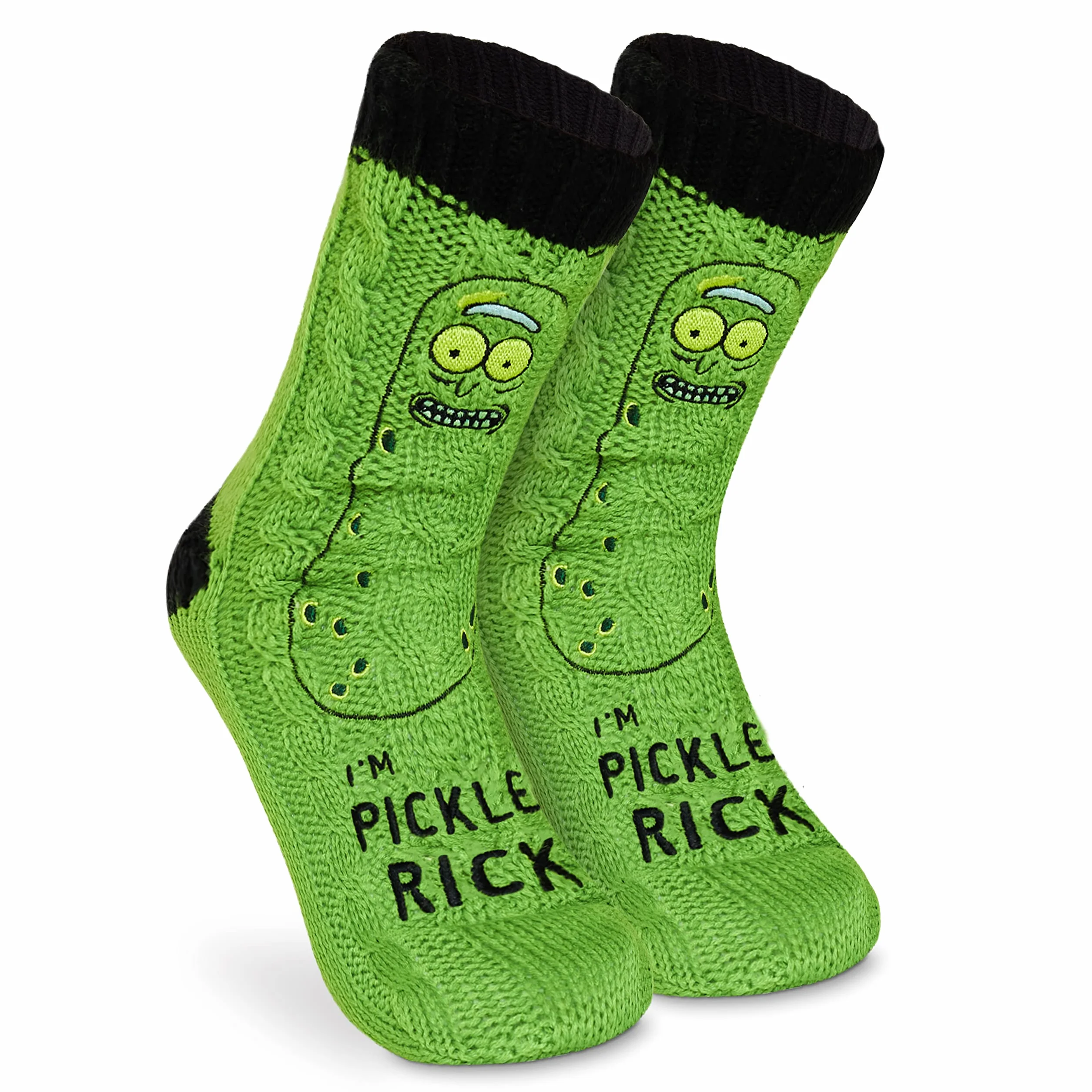 Rick and Morty Skarpety Slipper, Męskie dzianinowe skarpety antypoślizgowe, Ciepłe puszyste skarpetki