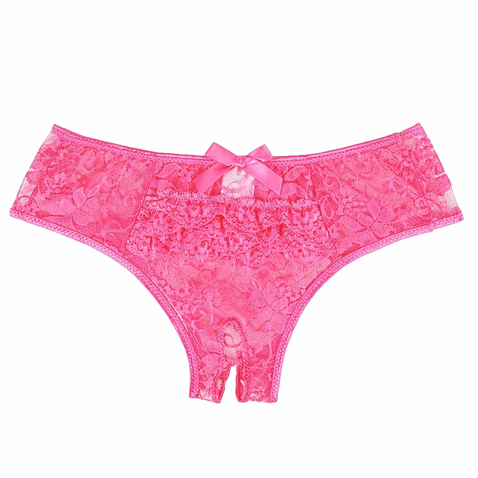 Sexy ouvert koronkowa bielizna plus size, hipsterskie stringi, majtki dla kobiet, bielizna z paskiem, seksowna bielizna 2024, różowy (hot rosa), L