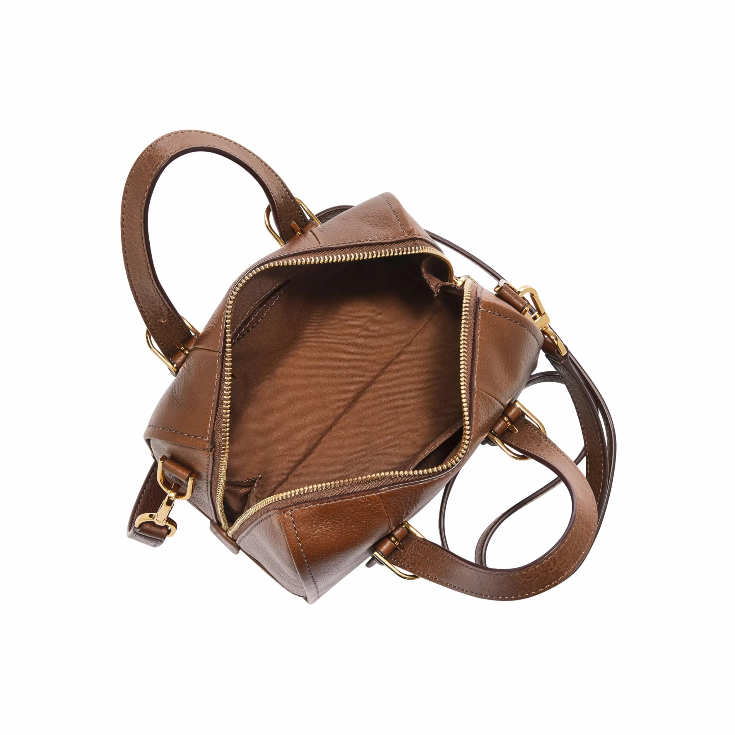 Fossil Carlie Satchel damskie, brązowy, 19 cm L x 12.1 cm W x 17.1 cm H
