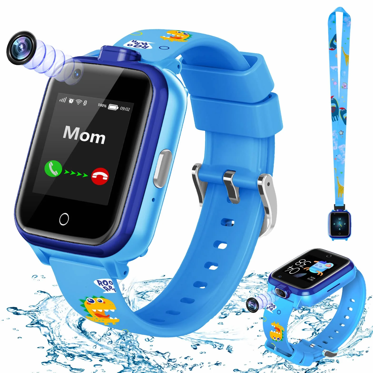 Inteligentny Zegarek dla Dzieci, LiveGo 4G Secure Dual Camera Smart Watch, GPS Tracker SOS Call dla Dzieci Studenci w Wieku 4-12 lat Prezenty Urodzinowe Dzień Szkolny(T13 niebieski)
