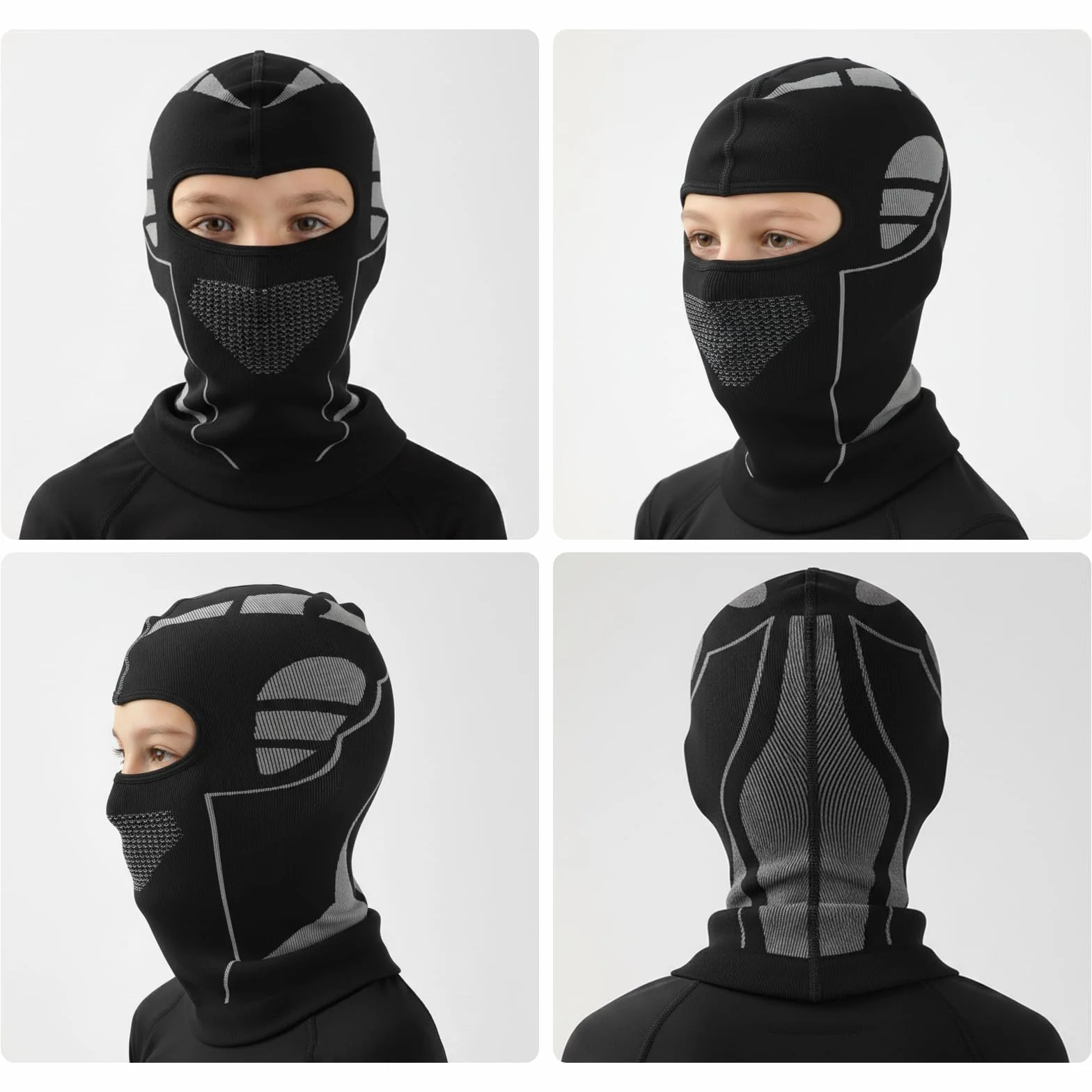 TAGVO Kominiarka dla dzieci, maska na całą twarz, profesjonalny sport, elastyczna, Brethable, lekka, anty-UV, jazda na rowerze, kominiarka, maska narciarska, czapka pod kask, ocieplacz na szyję, dla