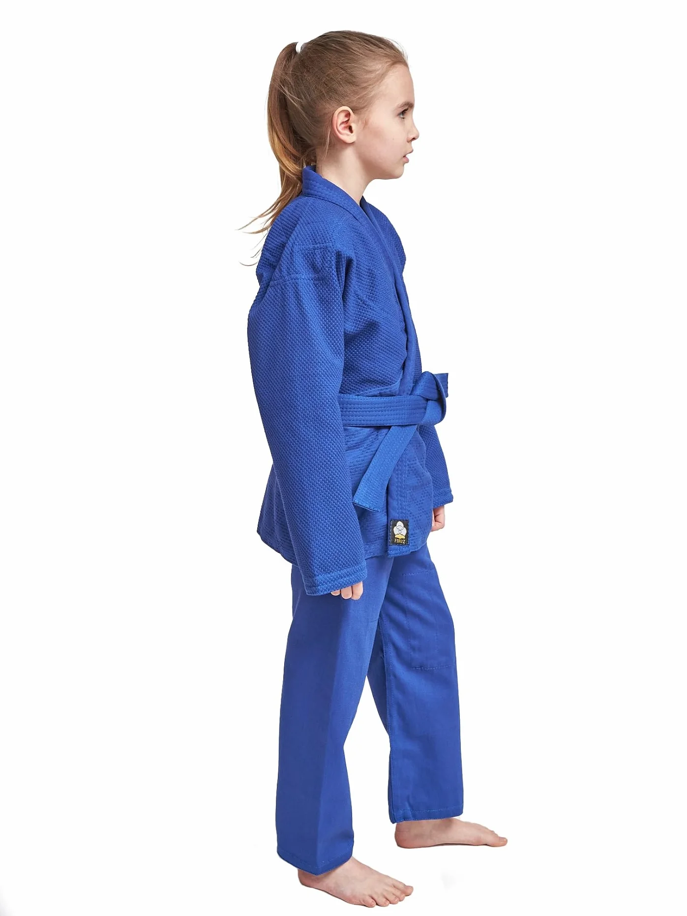 FIRUZ Kimono Standart, Judo-Gi Niebieski, 125 cm, splot podwójny 350 g/m²