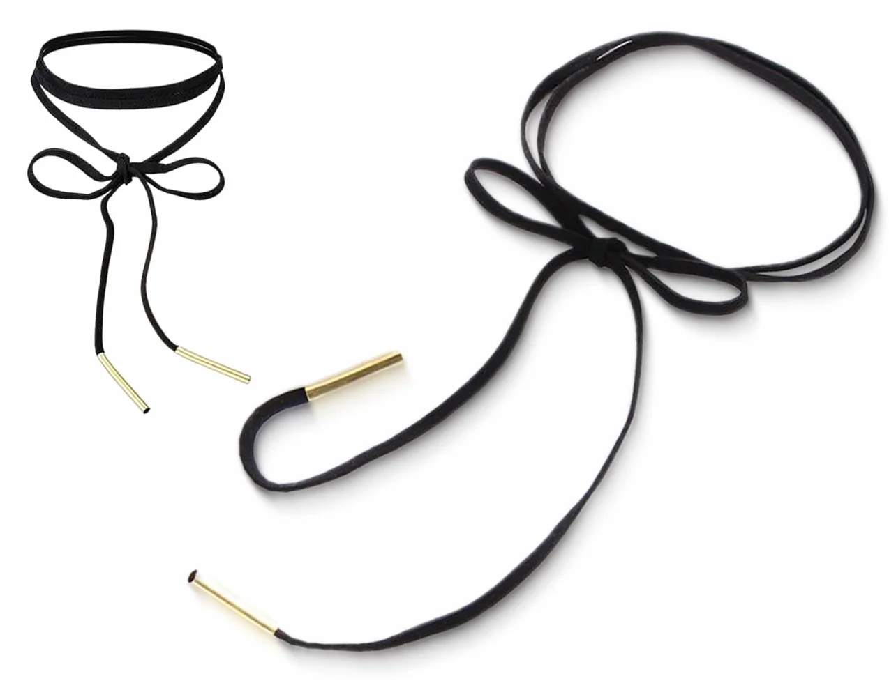 Naszyjnik choker dla kobiet naszyjnik damski gotycki styl z kokardą ze stretchem choker damski naszyjnik damski do domu, na imprezę wakacyjną (154 cm, czarny)