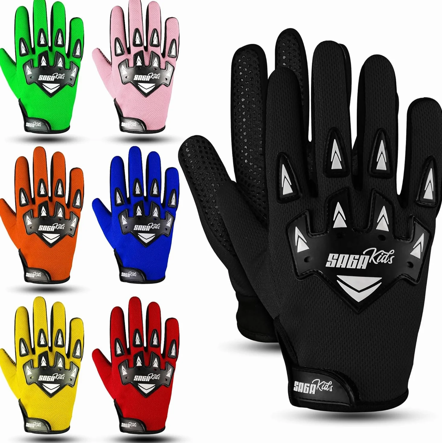 Rękawice rowerowe dla dzieci Trwałe i wygodne rękawice motocrossowe Idealna odzież motocyklowa dla Twojego dziecka (Black, M)