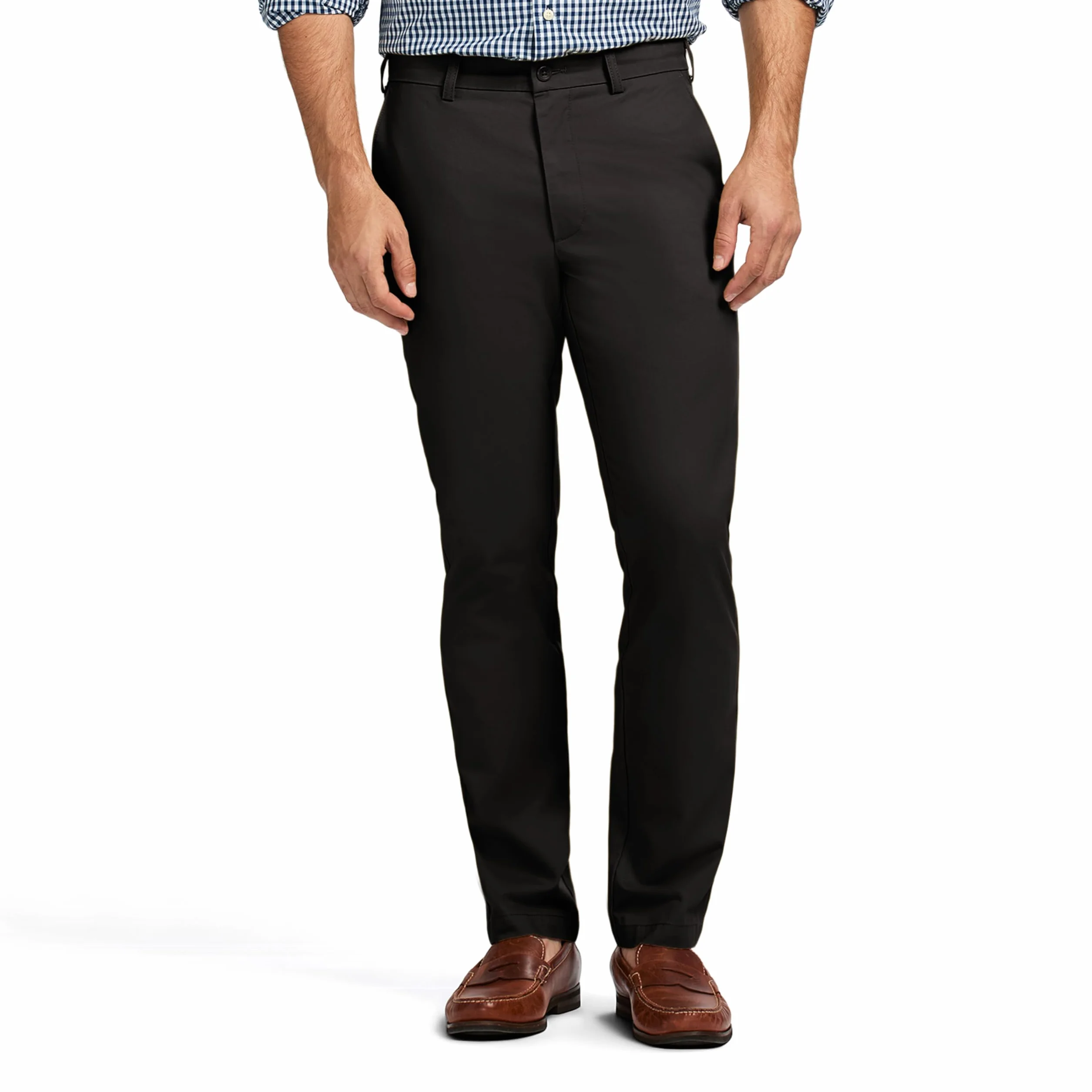 Izod American Chino Flat Front Straight Fit Pant - Nieformalne spodnie Mężczyźni