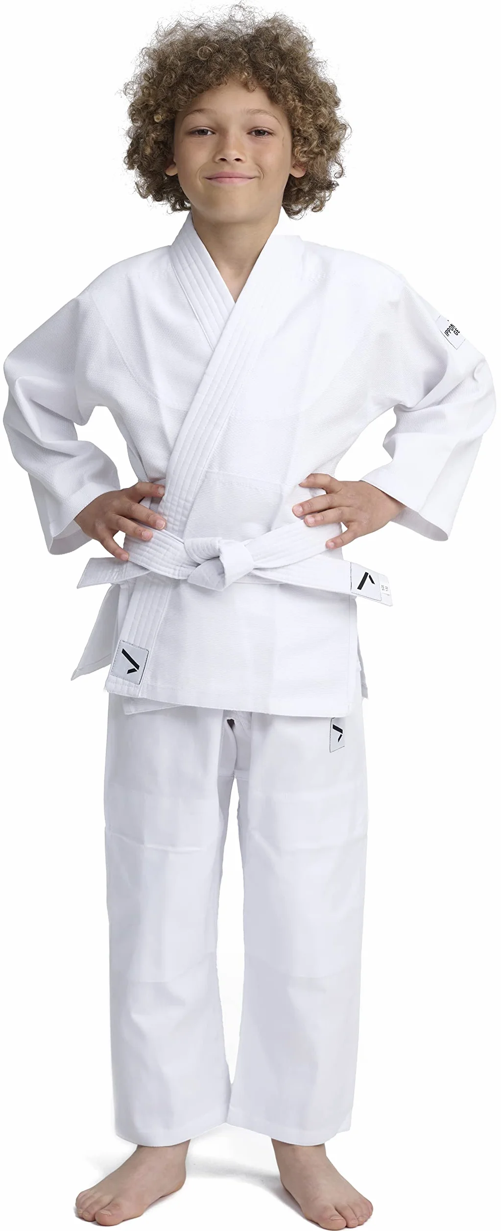 IPPONGEAR Beginner strój do judo dla 2 dzieci, do sportów walki, wraz z paskiem (wyposażenie niemieckiej reprezentacji narodowej, ściągacz z gumką i ściągacz w spodniach, gęstość materiału 190 g/m²