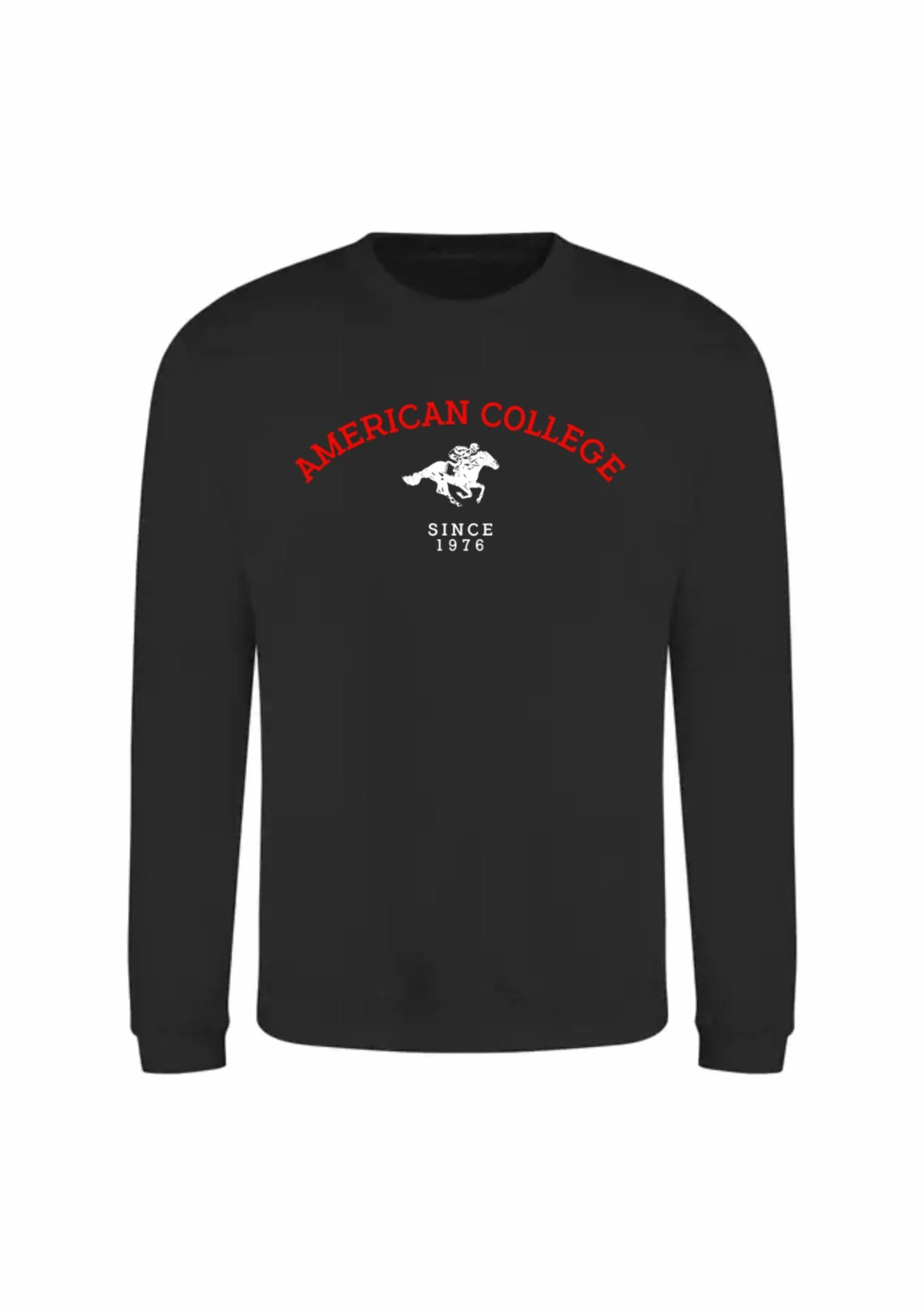 AMERICAN COLLEGE USA Bluza z kapturem sweter z nadrukiem ciepłe ubrania mieszane mężczyźni i kobiety na co dzień model ACSCRW3 Black L, czarny, L