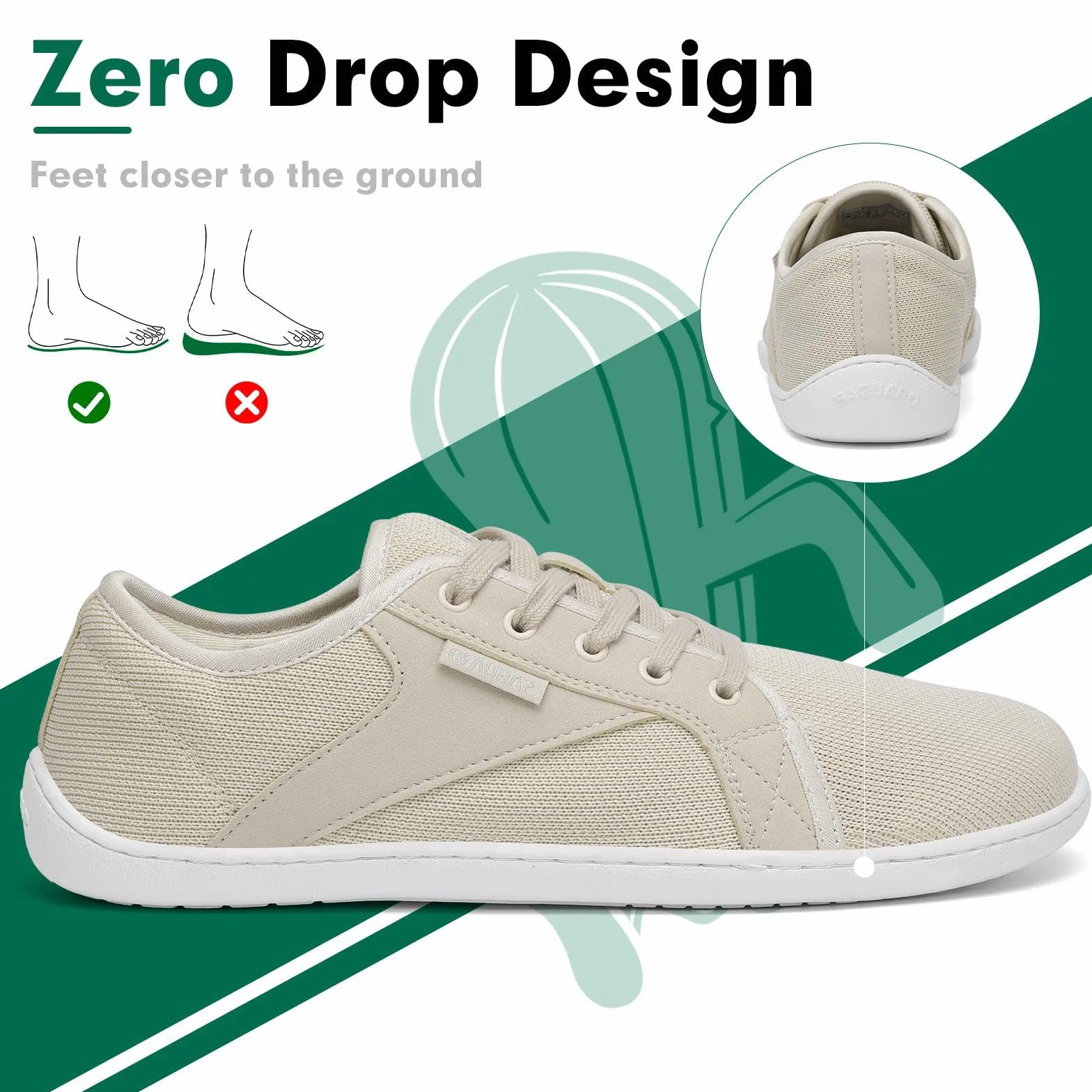 SAGUARO Unisex Knit buty barefoot z podeszwą Zero Drop, Luck, rozmiary 36-48