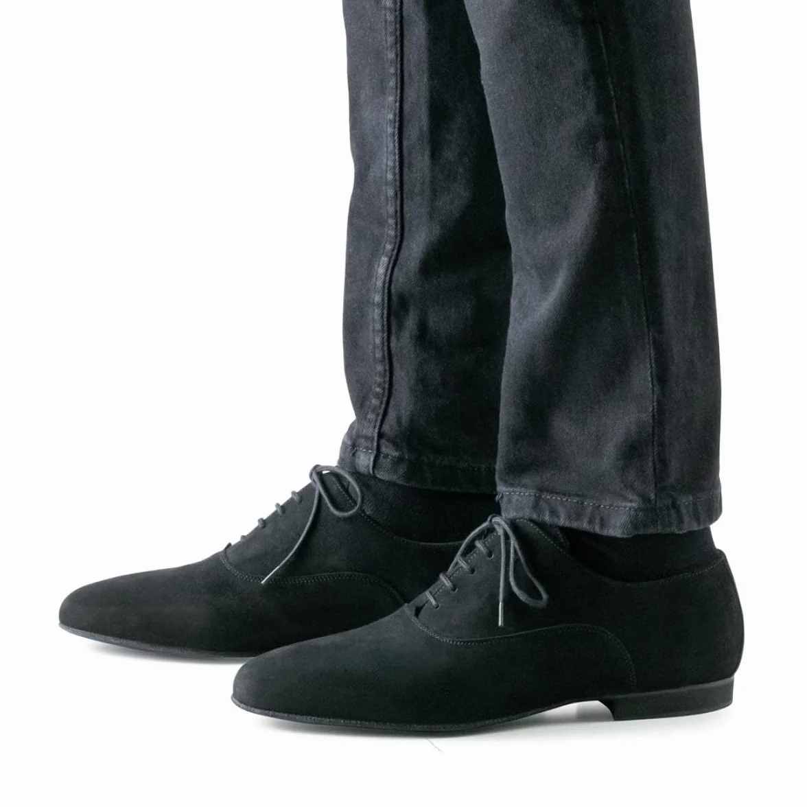 Werner Kern - męskie buty do tańca 28044 - skóra welurowa czarna - Super Flex Comfort, czarny - czarny - 44 EU