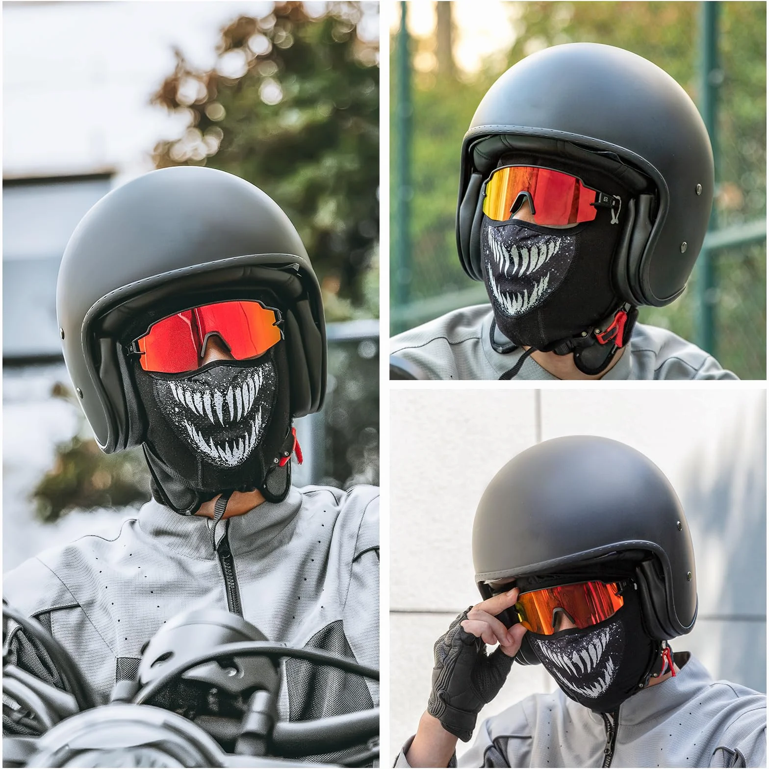 ROCKBROS Wiatroodporna motocyklowa kominiarka termiczna, oddychająca zimowa kominiarka z podszewką z polaru do jazdy na rowerze Narciarstwo Piesze wycieczki Na zewnątrz, dla kobiet mężczyzn