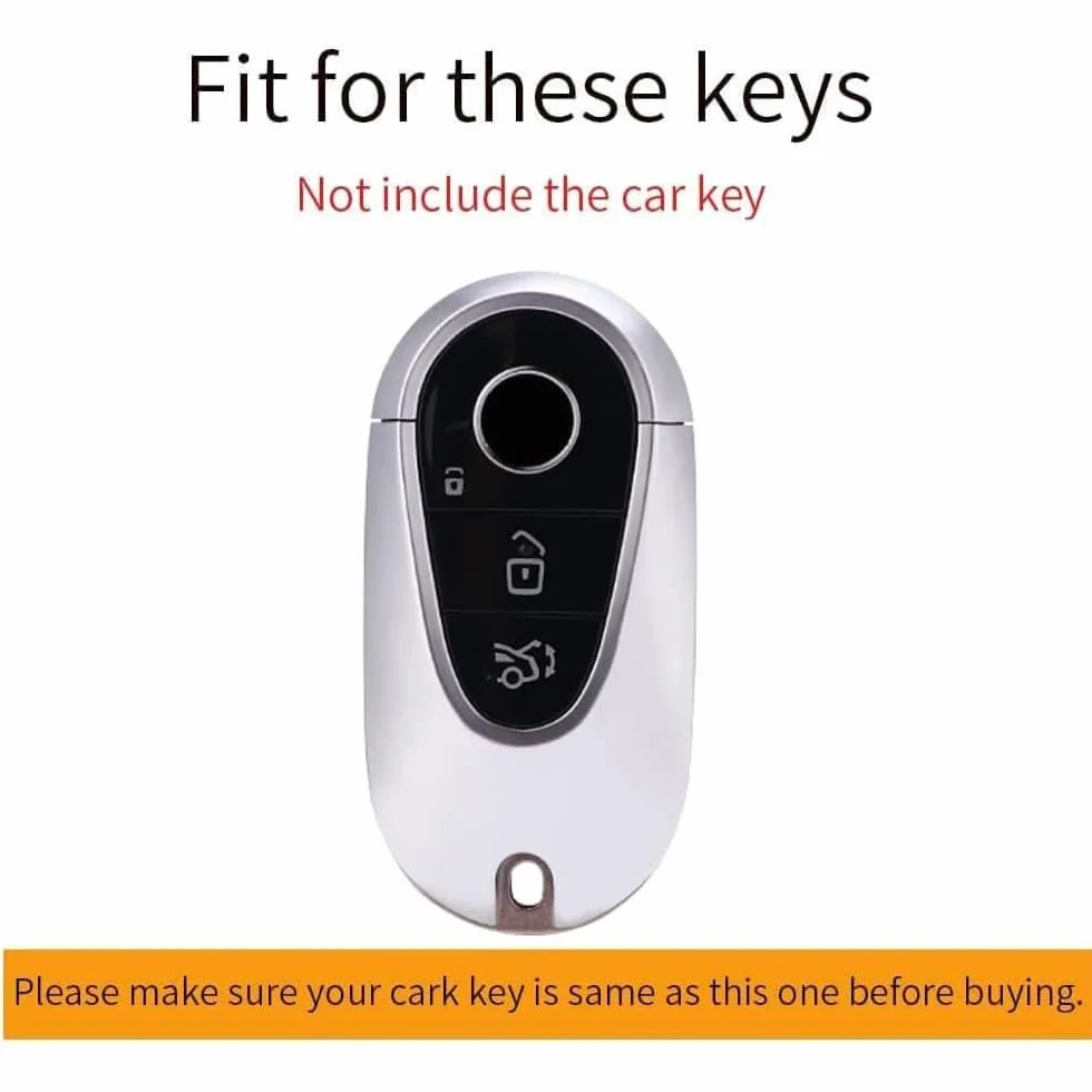 ontto Skórzane etui na kluczyki samochodowe, etui na klucze, etui ochronne na klucze, pasuje do Mercedes Benz C S GLC GLE EQE EQS klasa 500, 580, SL63, AMG, W206, S206, W223, X254, 2022-2024,