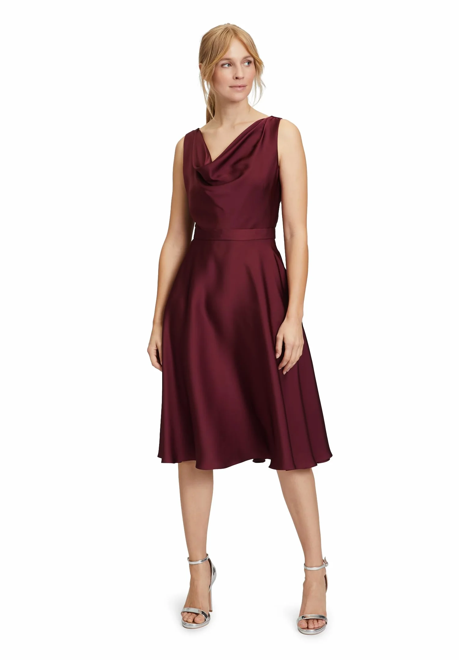 Vera Mont Sukienka damska, sukienka koktajlowa, Deep Wine, 46