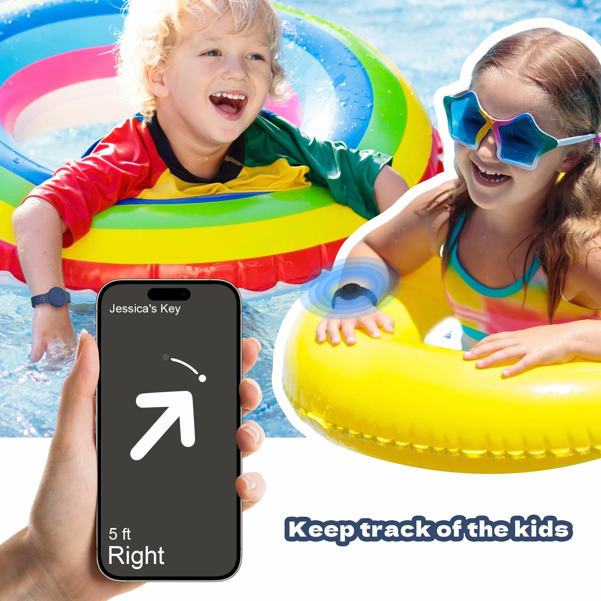 Kids Armband kompatybilny z Apple Airtag, 2 Pack, Wodoodporny Silikonowy Opaska na Nadgarstek z GPS Tracking, Anti-Lost dla Airtag Holder, Midnight Blue/Czarny