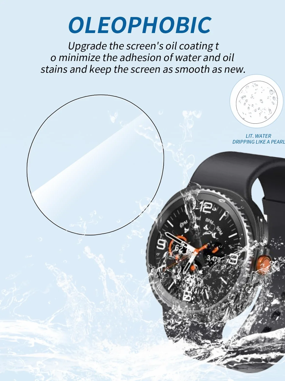(3 sztuki) folii ochronnej do zegarka Samsung Watch 8 40 mm, folia ochronna na wyświetlacz z hartowanego szkła, wysoka rozdzielczość, odporna na zarysowania, wrażliwa na dotyk, twardość 9H