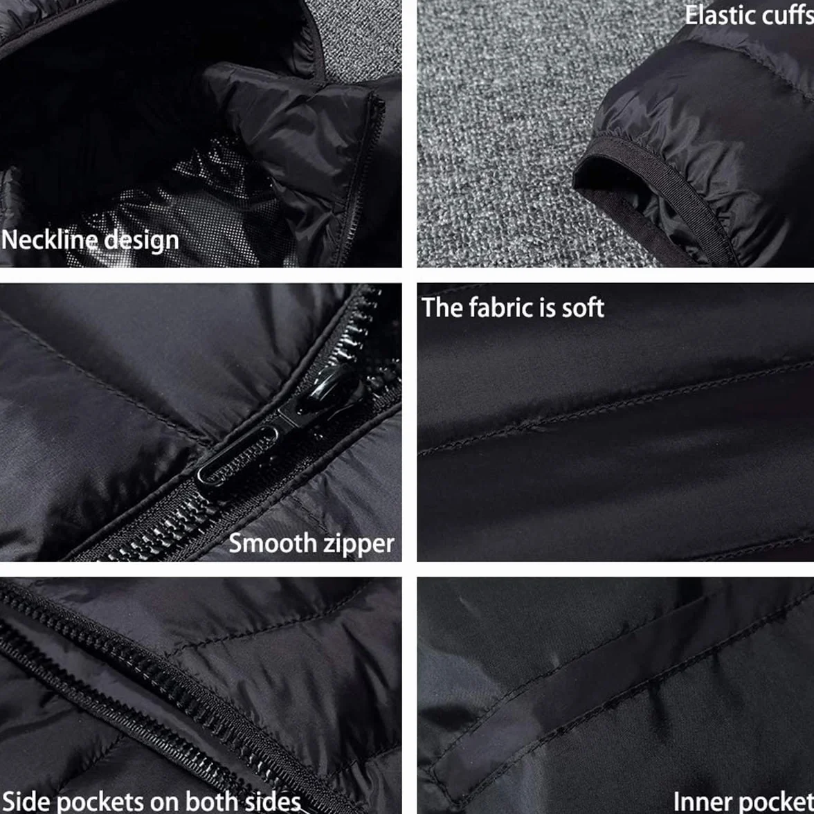 scosao Heated Jacket Rechargeable Heated Coat 8 Heat Zones for Women and Men with Detachable Hood Winter Outdoor Warm Jackets