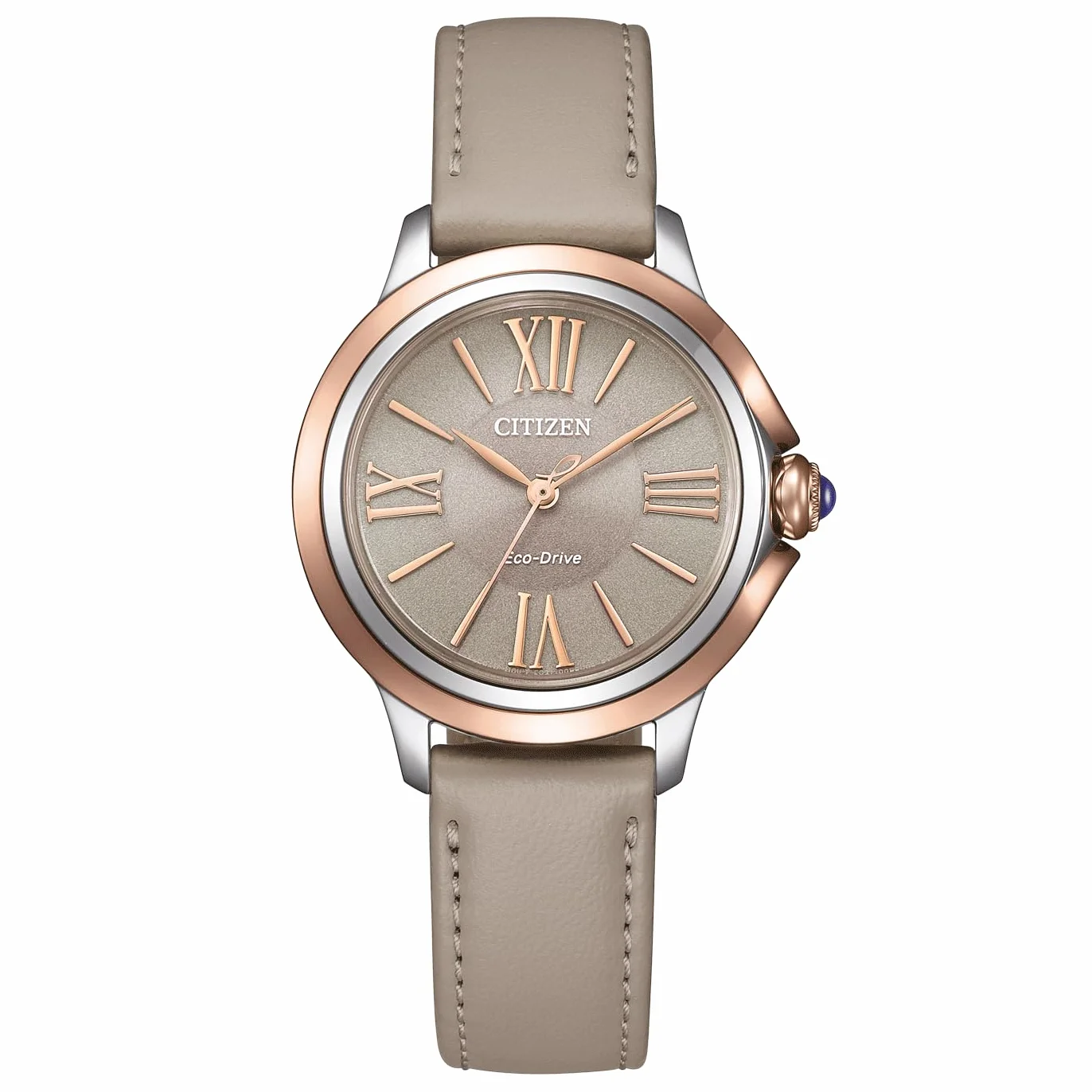 CITIZEN Zegarek damski Eco-Drive Solar ze skórzanym paskiem i cyframi rzymskimi