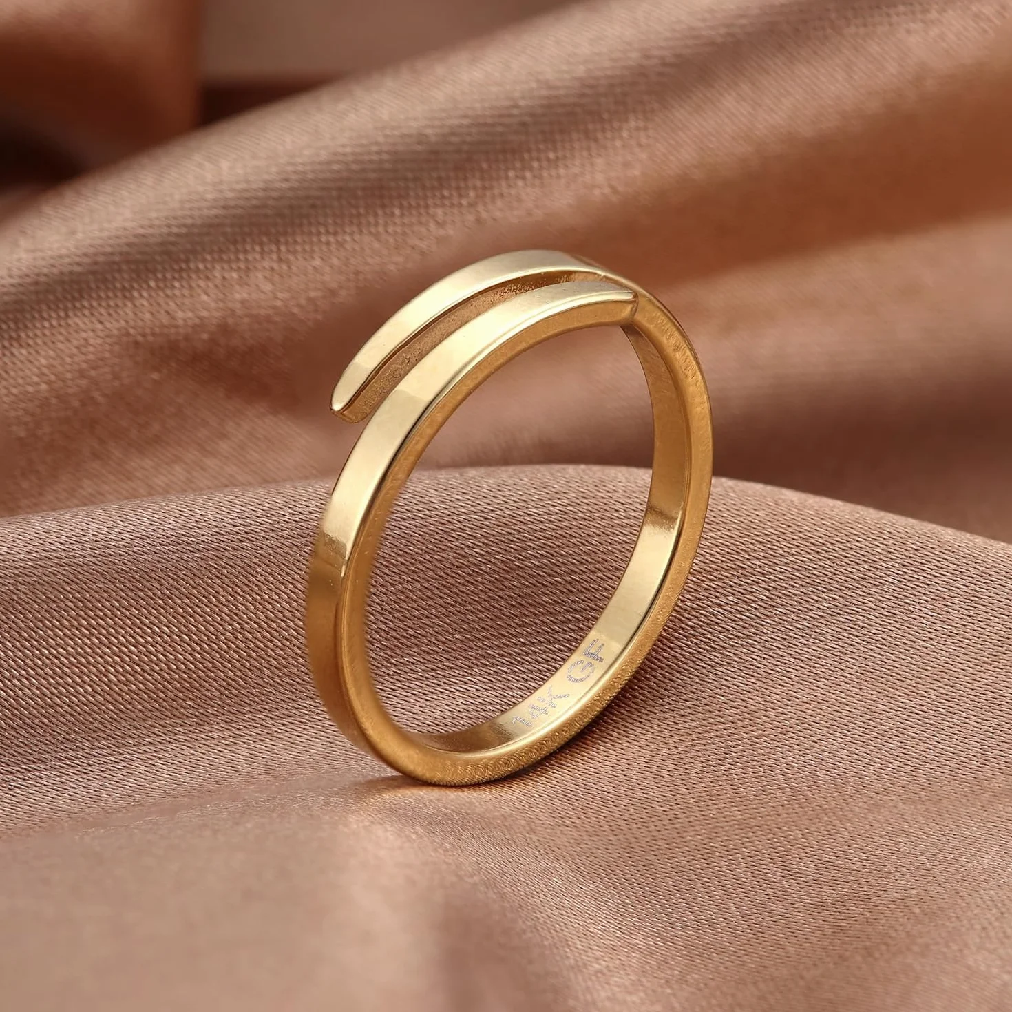Diamday 14K złote otwarte pierścionki dla kobiet dziewcząt regulowany północ kciuk wieczność pierścionek do układania w stos drobno pozłacany minimalistyczny pierścionek otwarty skręcony