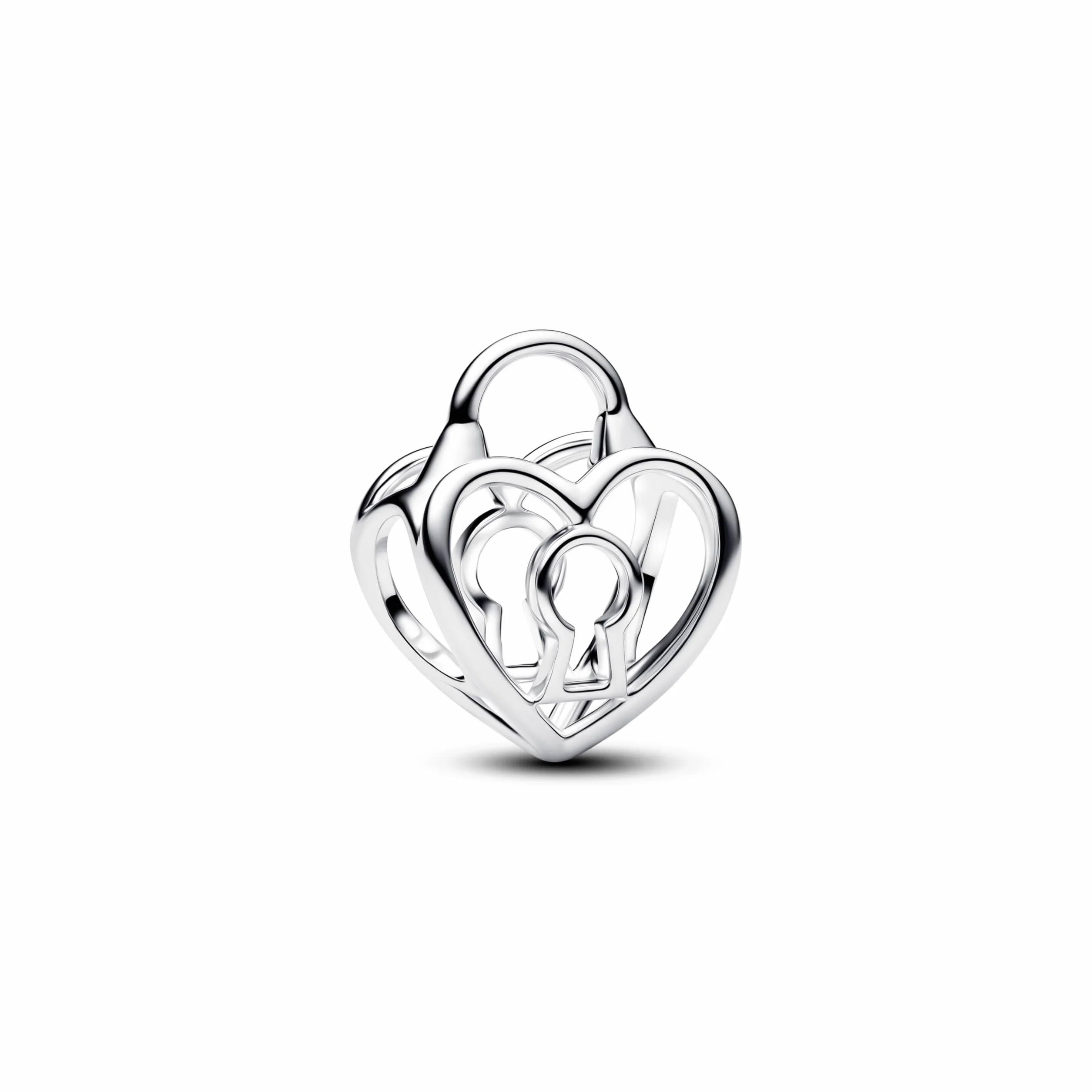 PANDORA Moments 794358C00 kłódka w kształcie serca, zawieszka charms ze srebra wysokiej próby, kompatybilna z Moments