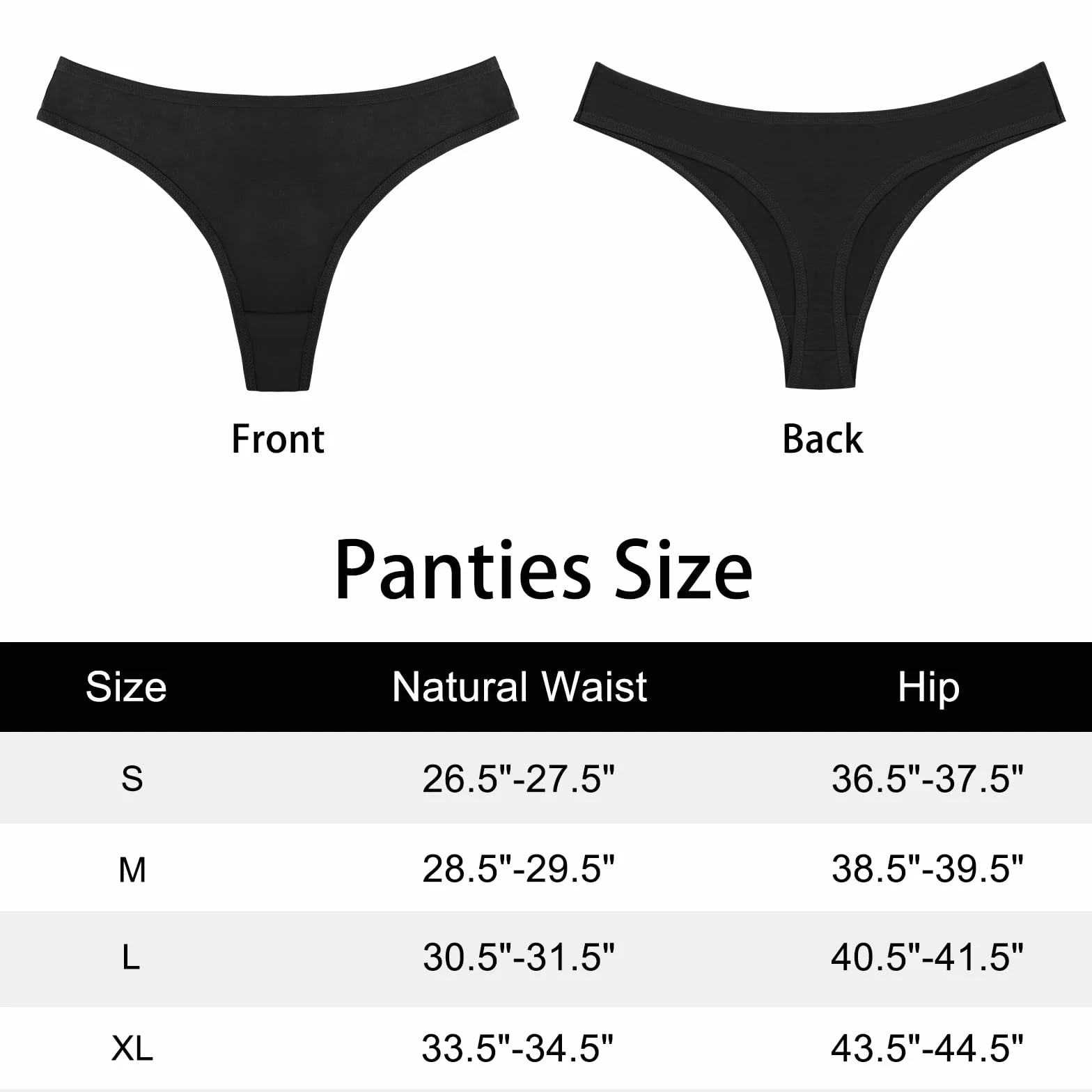 DRESHOW 6 Sztuk Stringi Damskie Bawełniane Oddychające Majtki Bielizna Bikini