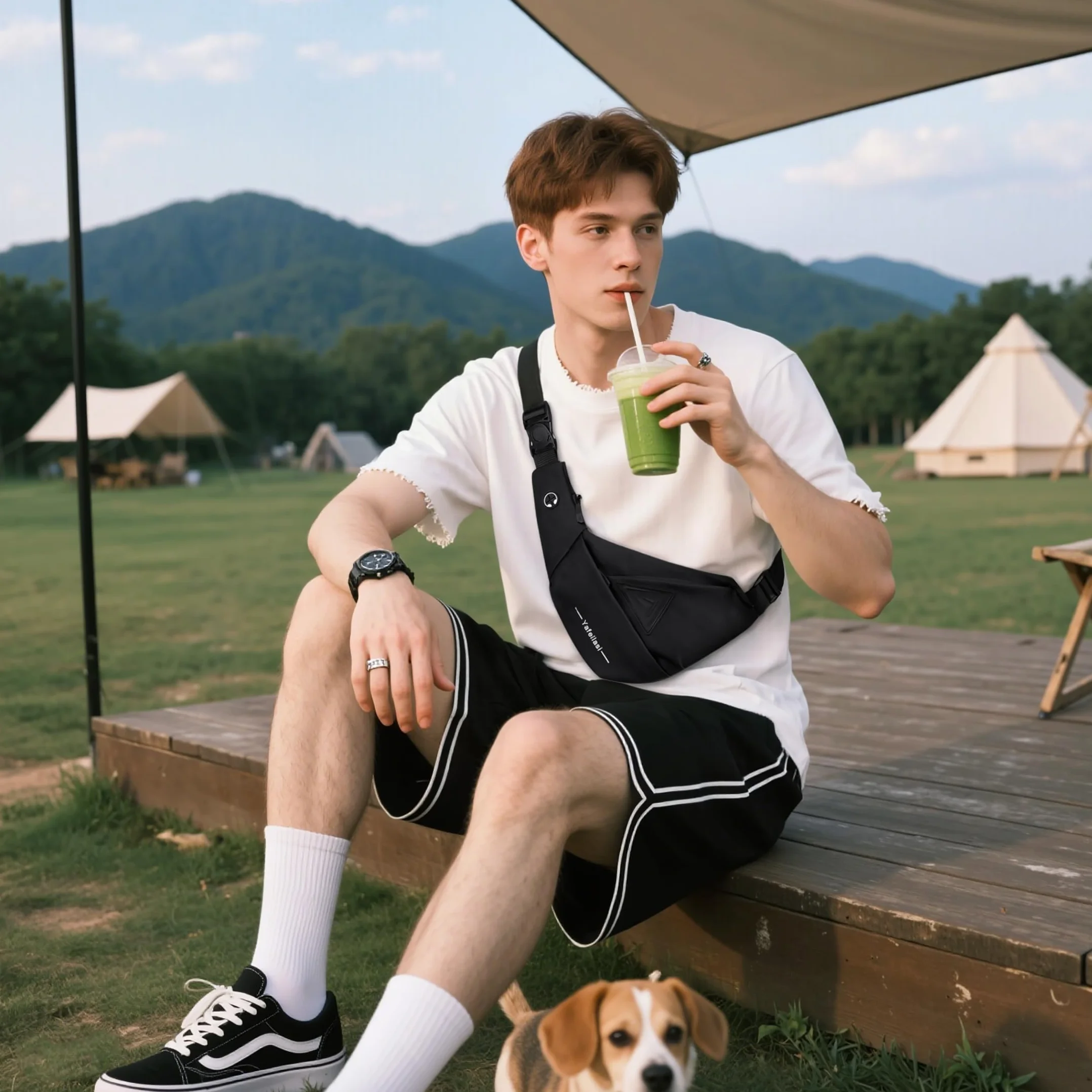 VARLIVOO Fashion męska Sling Bag Męska torba na klatkę piersiową Plecak Torby na ramię Torba na ramię Szkoła Podróże Piesze wycieczki Camping Kolarstwo Outdoor Sports Siłownia Wodoodporny poliester Plecak na ramię Czarny B