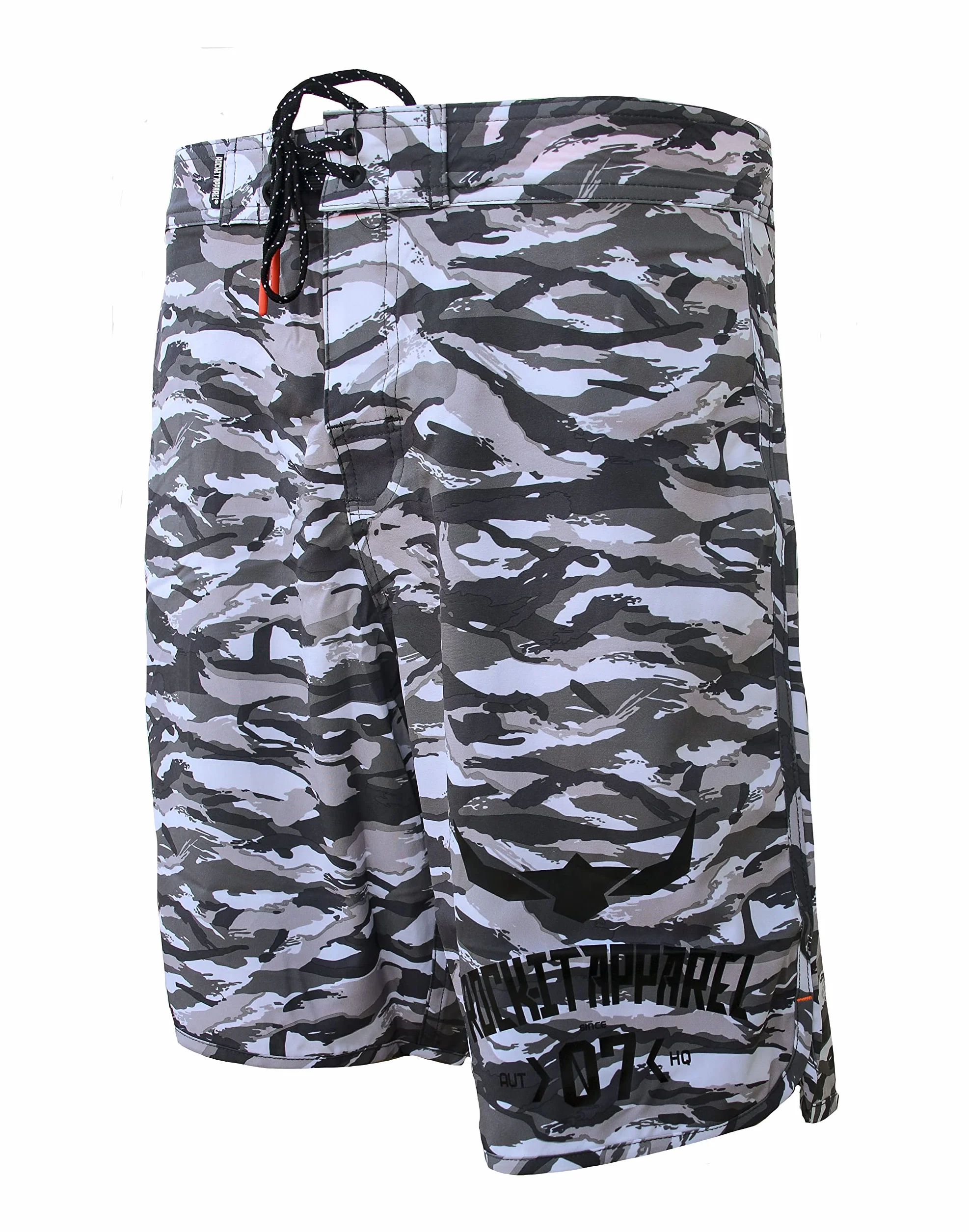 ROCK-IT Apparel Męskie spodenki typu boardshorts, bez podszewki, w kamuflażu, szybkoschnące, z wieloma kieszeniami, szorty surfingowe, strój kąpielowy [rozmiary S-3XL]