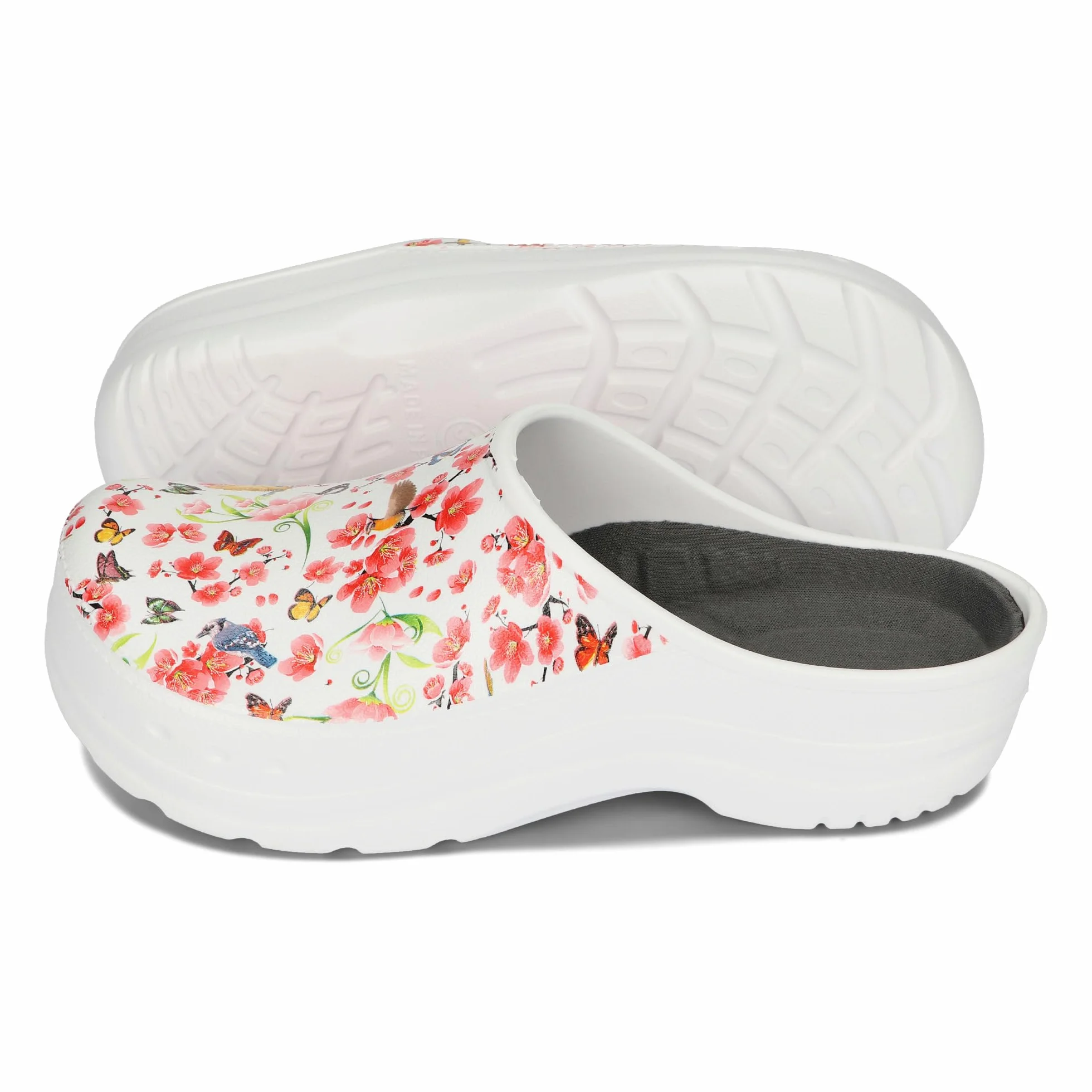 BeComfy Damskie i Męskie Chodaki Piankowe Bardzo Lekkie Klapki Unisex Zakryte Moro lub Kwiatki 36-46 EU