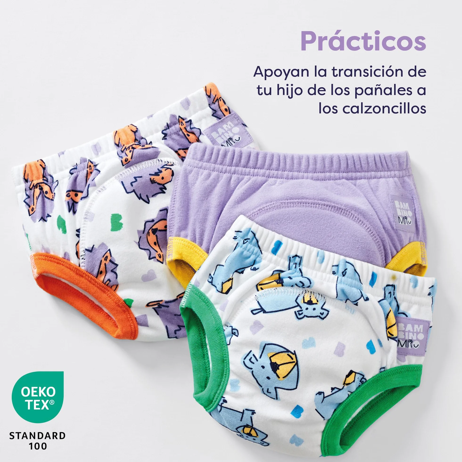 Bambino Mio Unisex dziecięce spodnie treningowe wielokrotnego użytku dla chłopców i dziewczynek, Odważne zwierzęta, jeden rozmiar