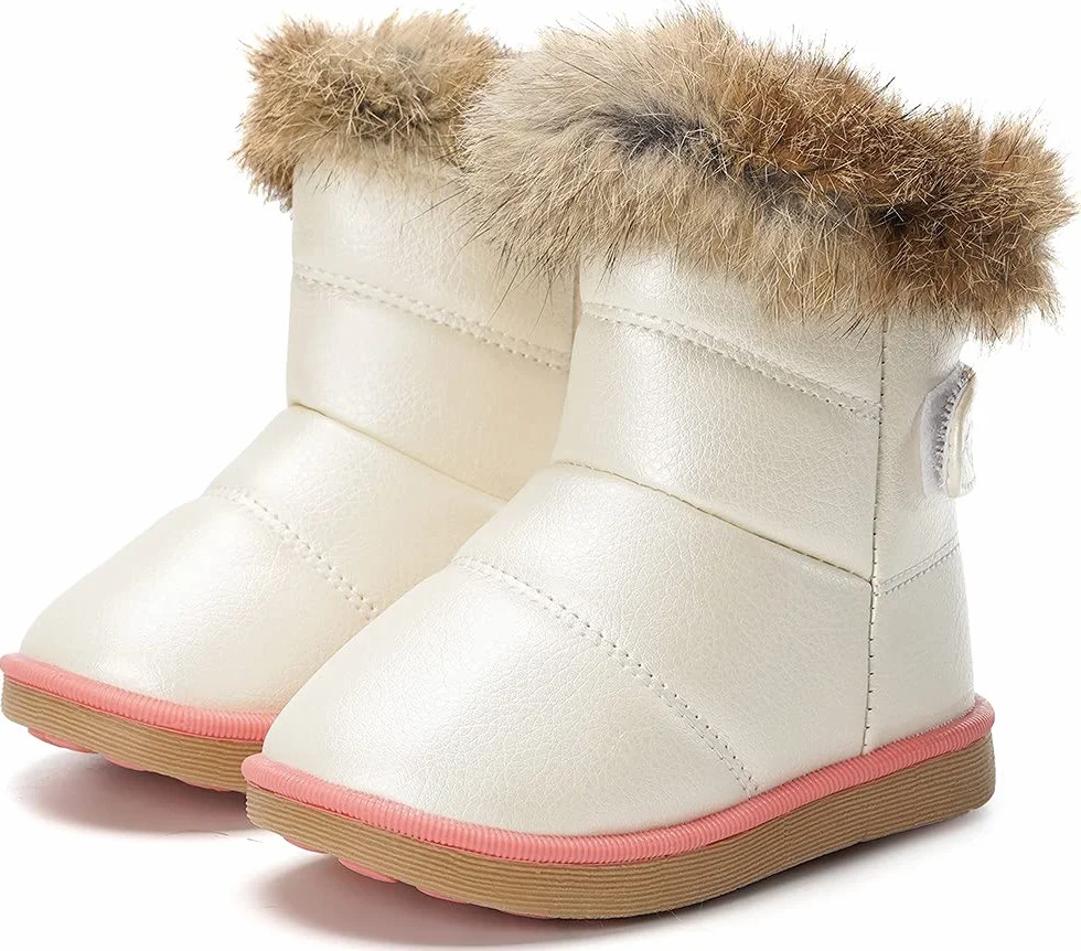 Gaatpot Dziecięce Kozaki Zimowe dla Chłopców i Dziewczynek, Buty na Śnieg z Ciepłą Podszewką, Krótkie Zimowe Kozaki 20-35