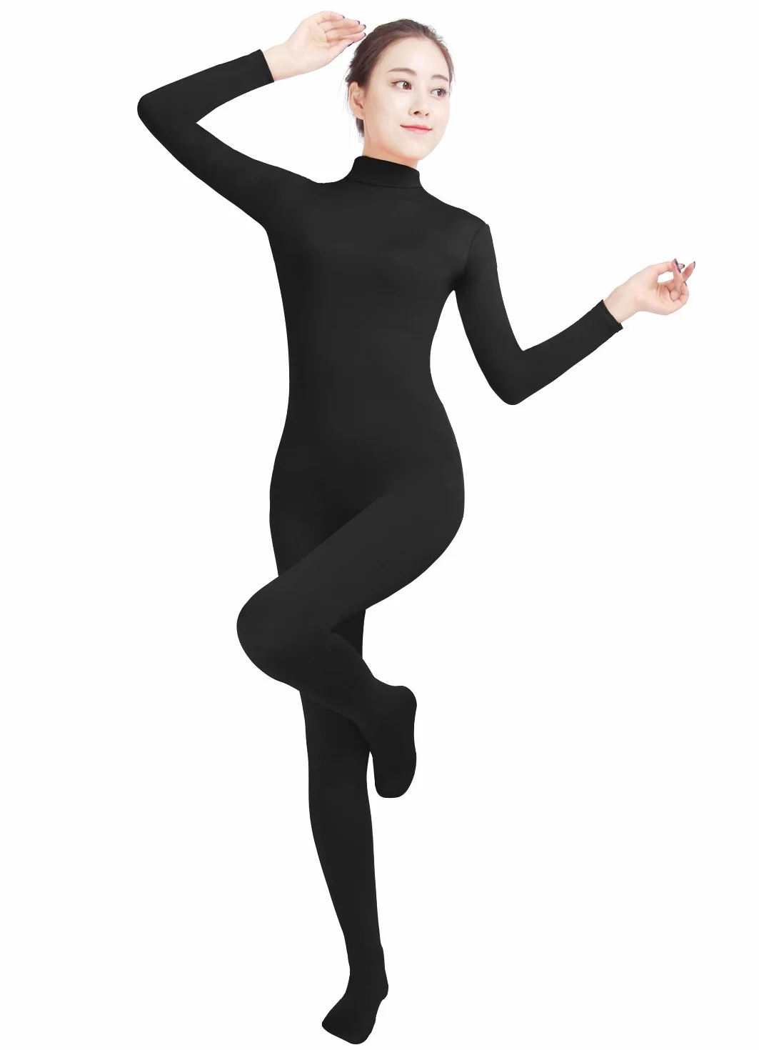 SHINNINGSTARBABY dziewczęce damskie dobrze dopasowane stroje Zentai jednoczęściowe body ze stopami