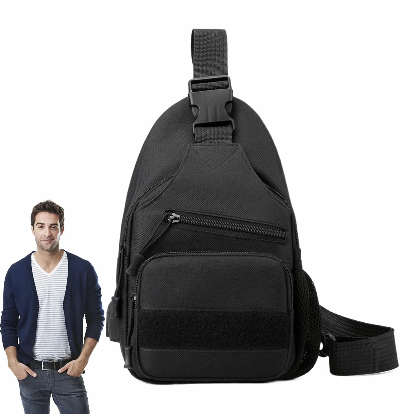 Small Sling Bag, Wear Resistant Single Shoulder, 11.42x6.69x2.76 Inch Messenger Pouch Practical Portable Chest Pack for Men and Women, Perfect for Hiking, Camping, Jogging, Cycling
