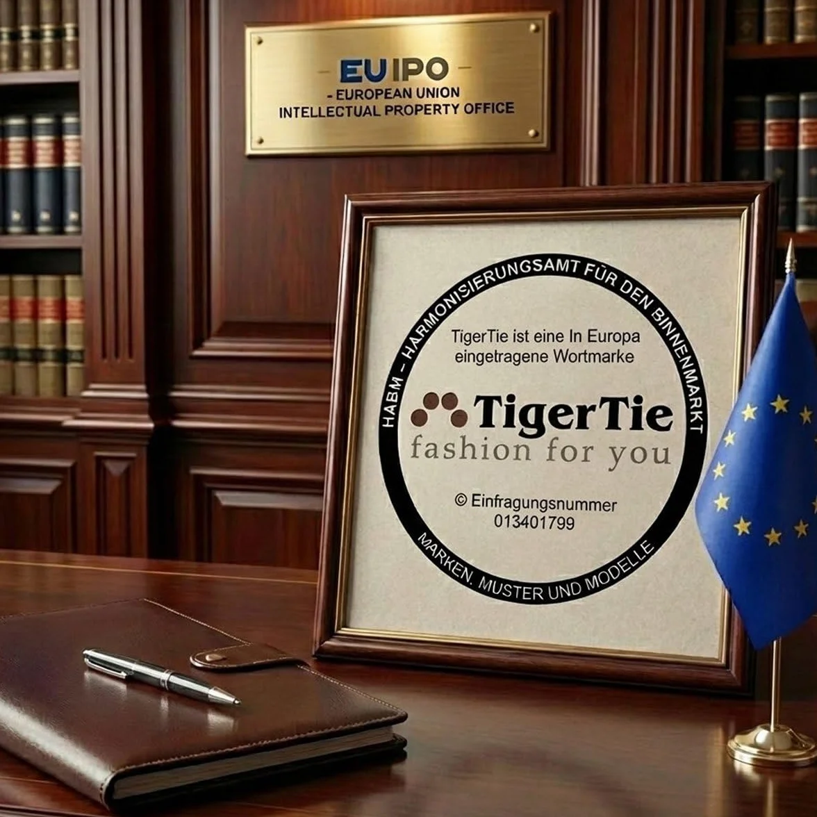 TigerTie Samodzielna muszka jedwabna jednokolorowa, najwyższa jakość, wiązanie poprzeczne 100% jedwab + pudełko do przechowywania