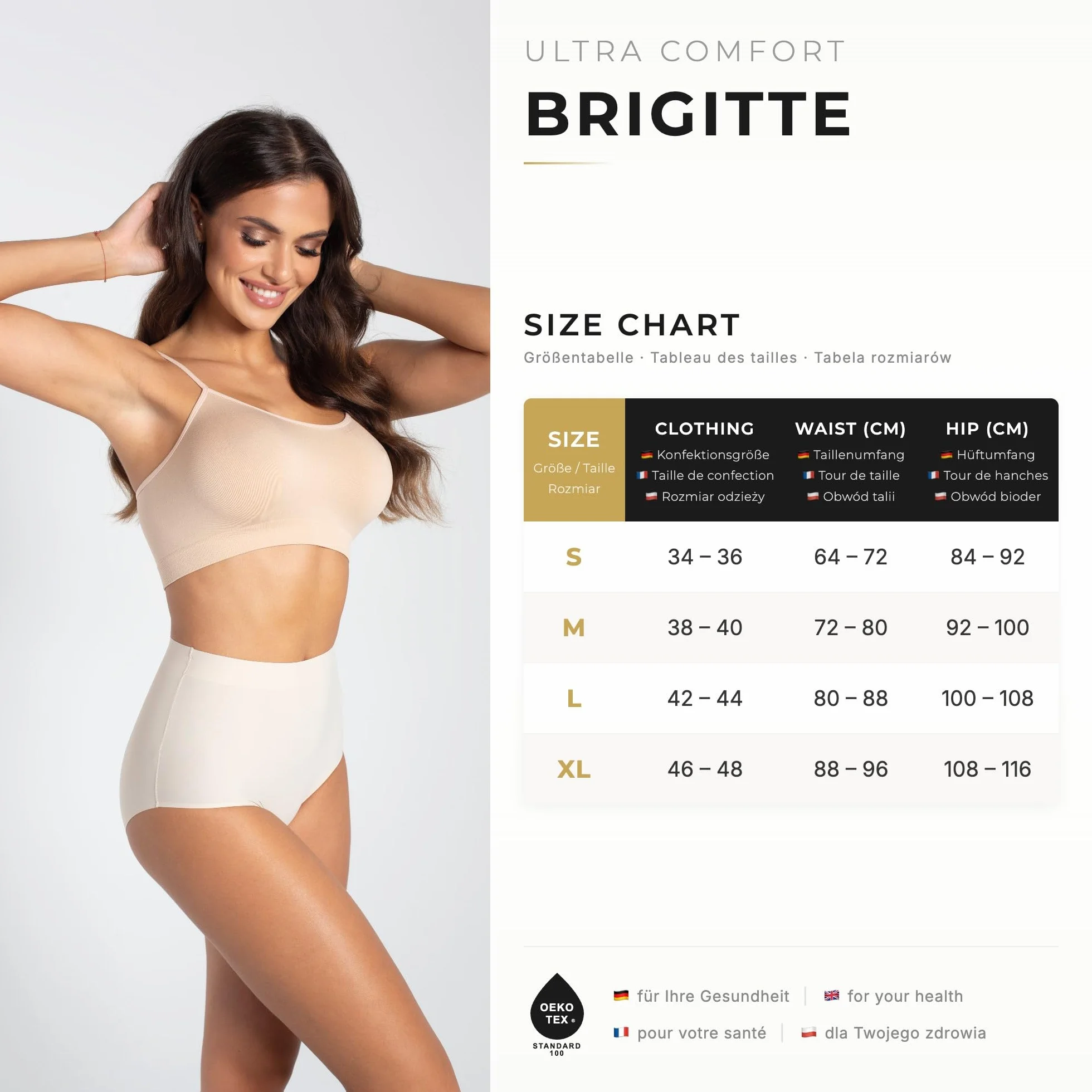 Gatta Figi Damskie BRIGITTE modelujące talię Bezszwowe Comfort Gładkie Elastyczne Oddychające Niewidoczne Pod Odzieżą Bezuciskowe Delikatne