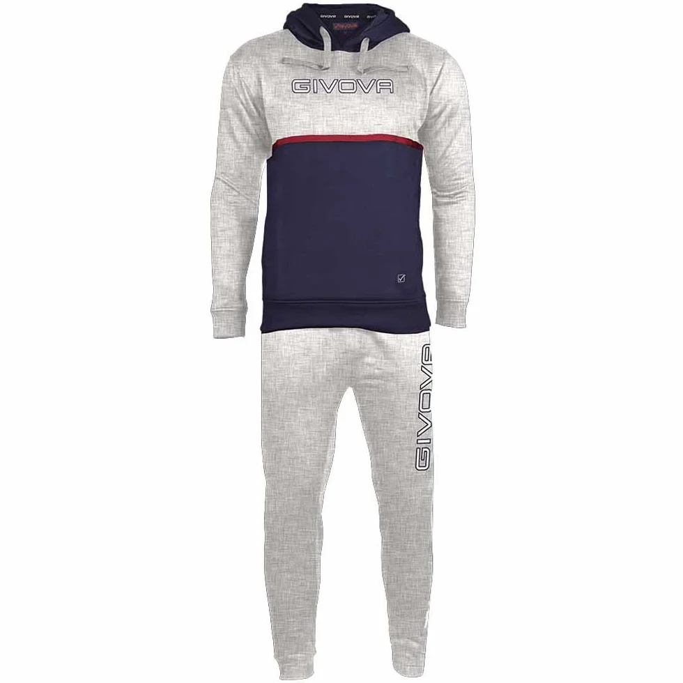 Givova Męski zestaw sportowy, szary/niebieski (Light Grey/Blue), XXL