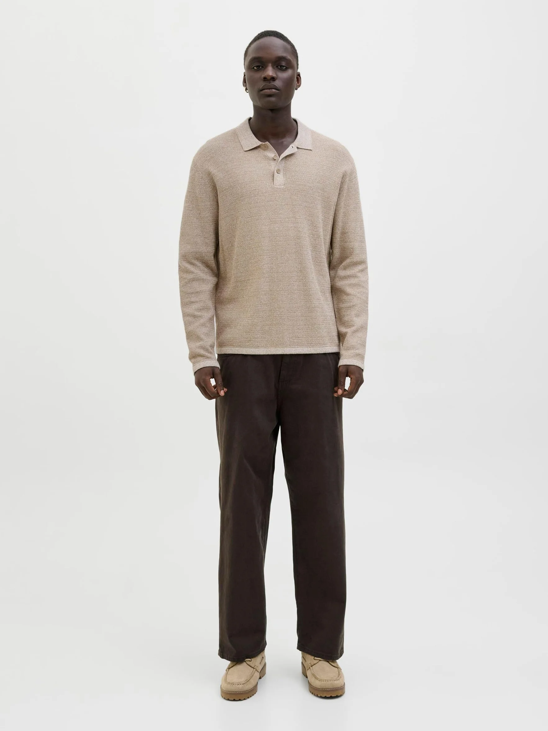 JACK & JONES Jjegeorge Knit Polo Ls Sn, Coriander, XL