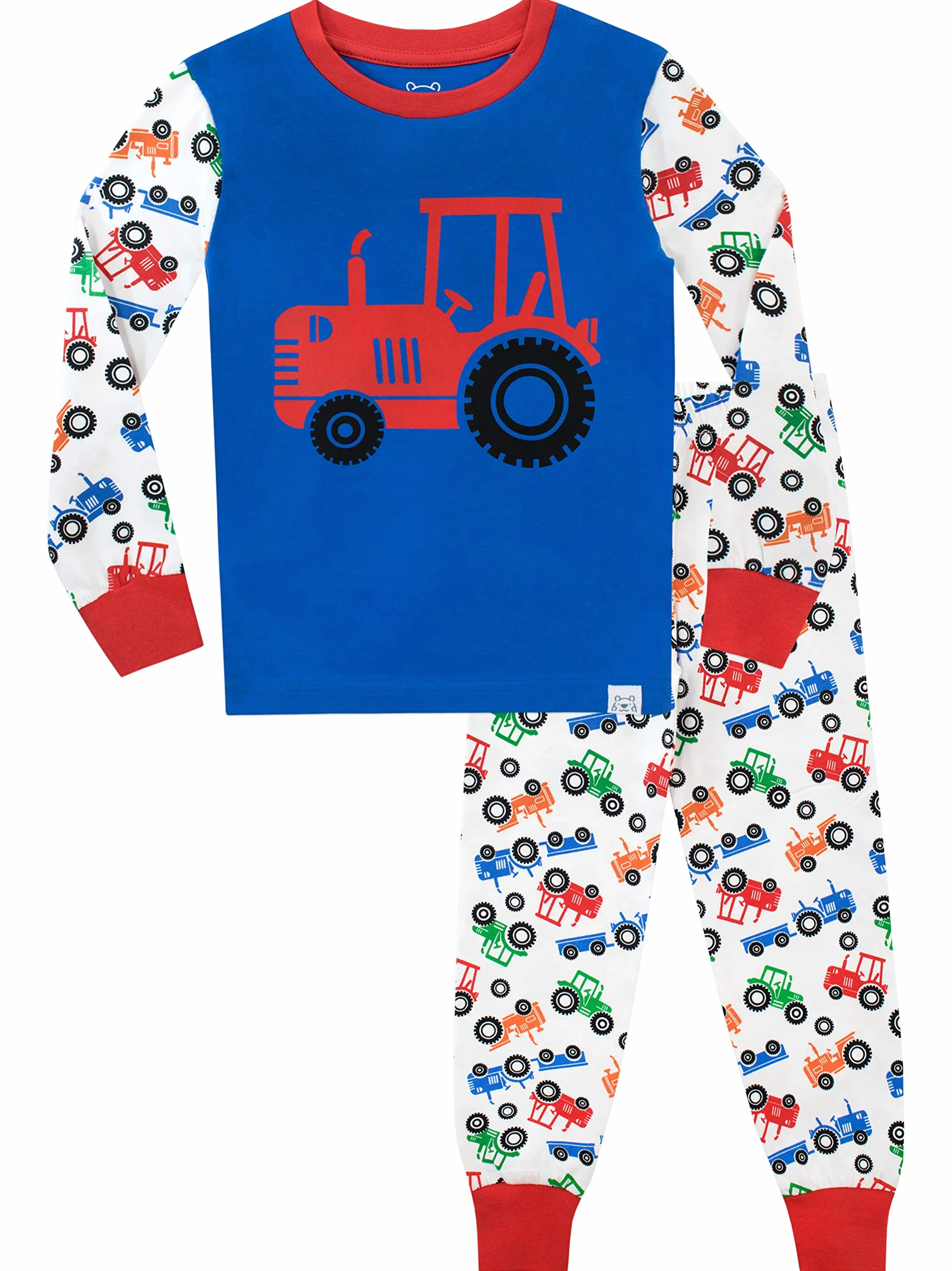 Harry Bear Chłopięca pidżama, duże traktory rowerowe Slim Fit