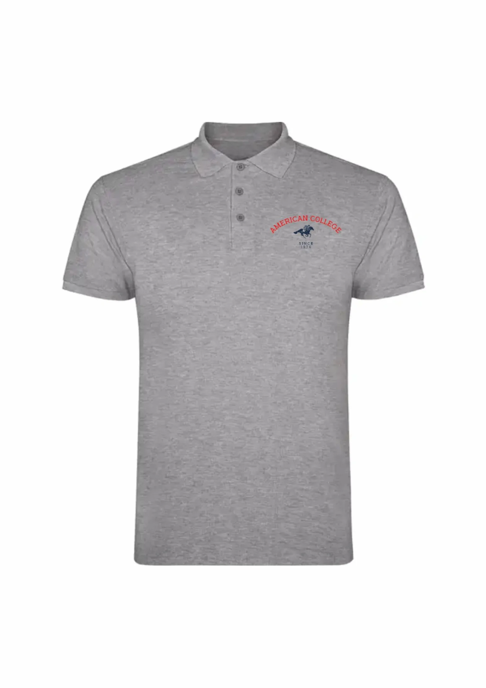 AMERICAN COLLEGE USA Koszulki polo Sportowe Oddychające Drukowane Odzież Mieszana Mężczyźni i Kobiety Casual Model ACPLW3 MELL Grey XS, Szary, XS