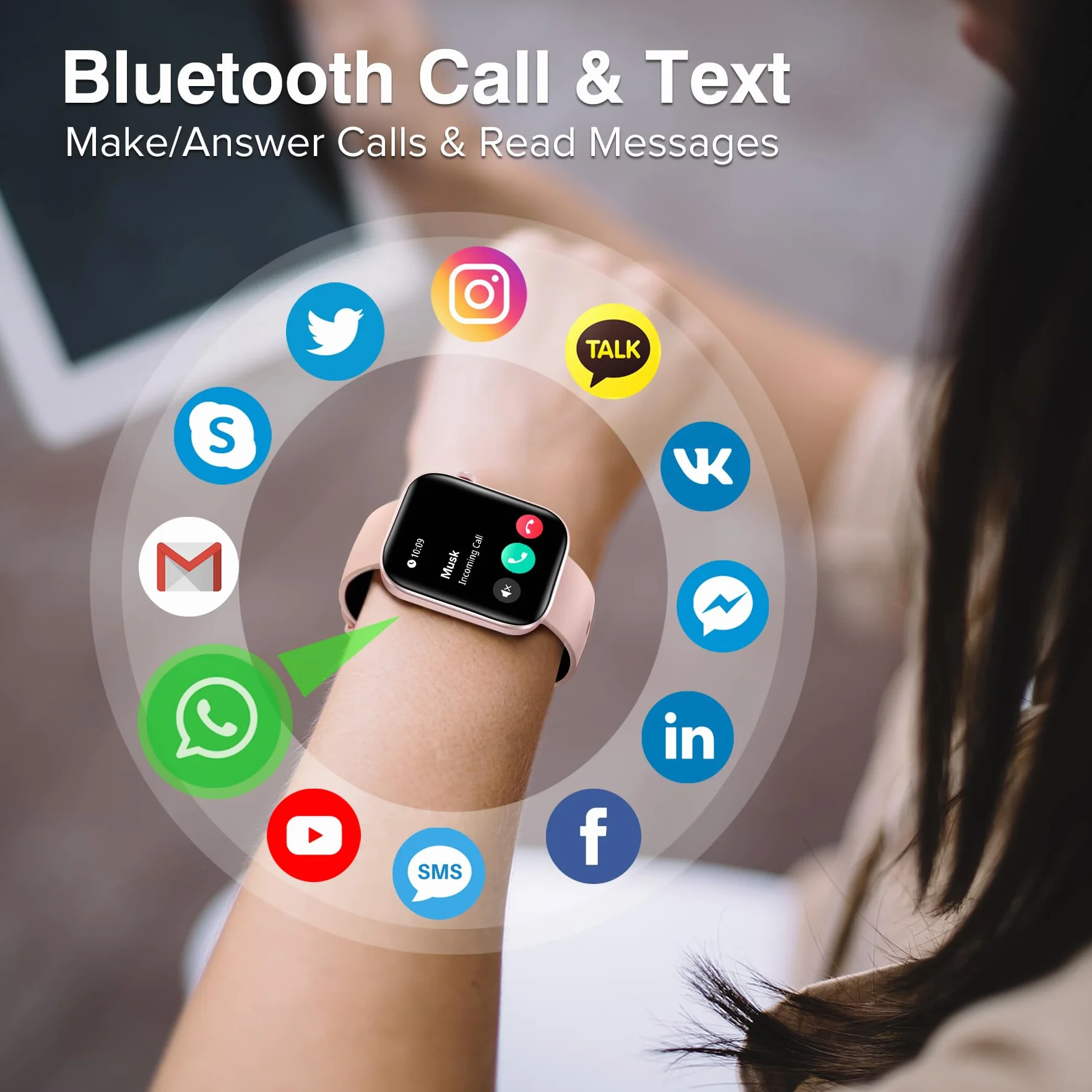 BRIBEJAT Smartwatch damski z funkcją telefonu, ekranem dotykowym 2,01", 110+ trybami sportowymi, zegarek fitness z pulsometrem, SpO2, monitor snu, cykl menstruacyjny, wodoszczelność IP68, kompatybilny