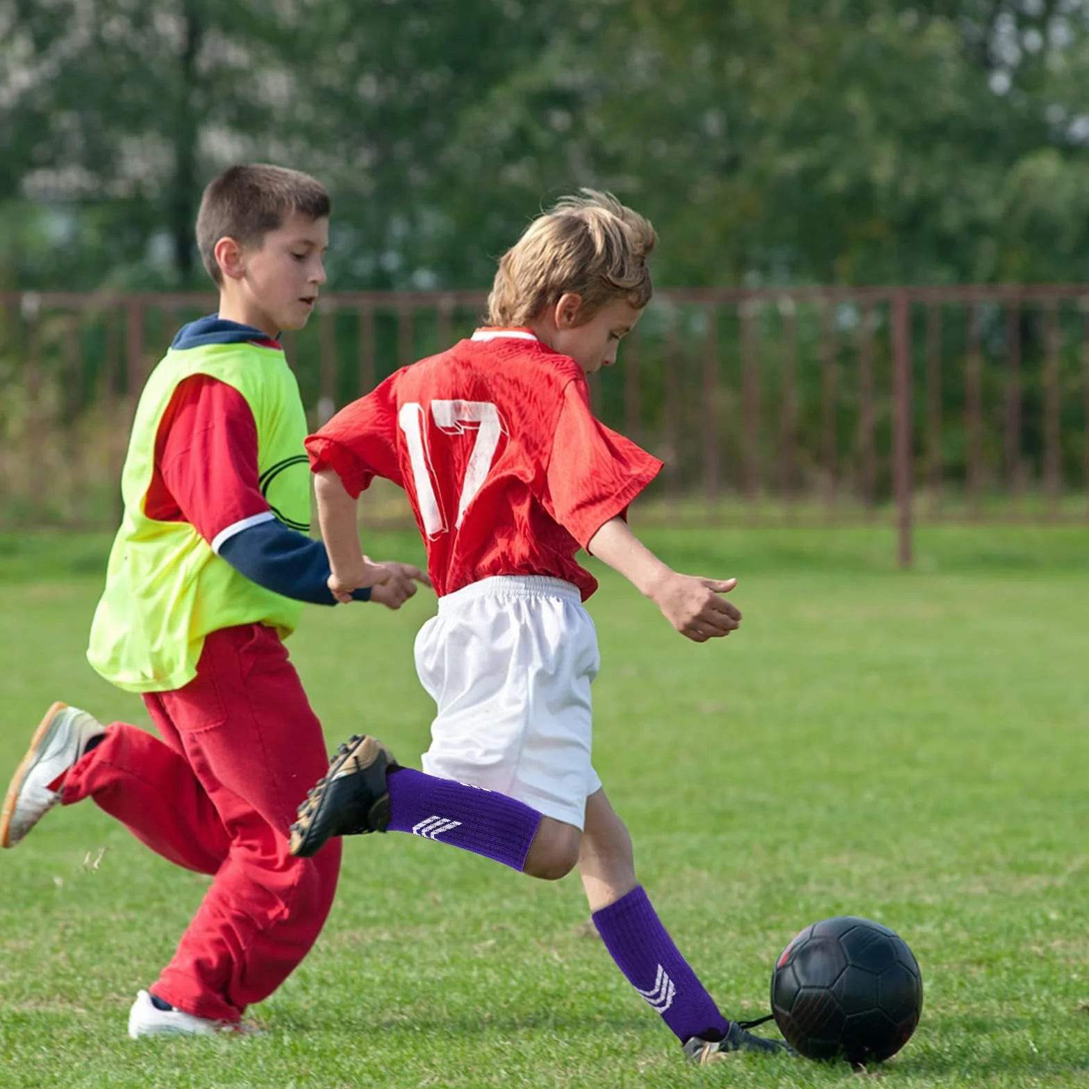 HYCLES 6 par dziecięcych skarpet do koszykówki, skarpety sportowe, bawełna, oddychające skarpety do biegania dla chłopców i dziewczynek, skarpety do piłki nożnej, rugby, tenisa, 6-16 lat
