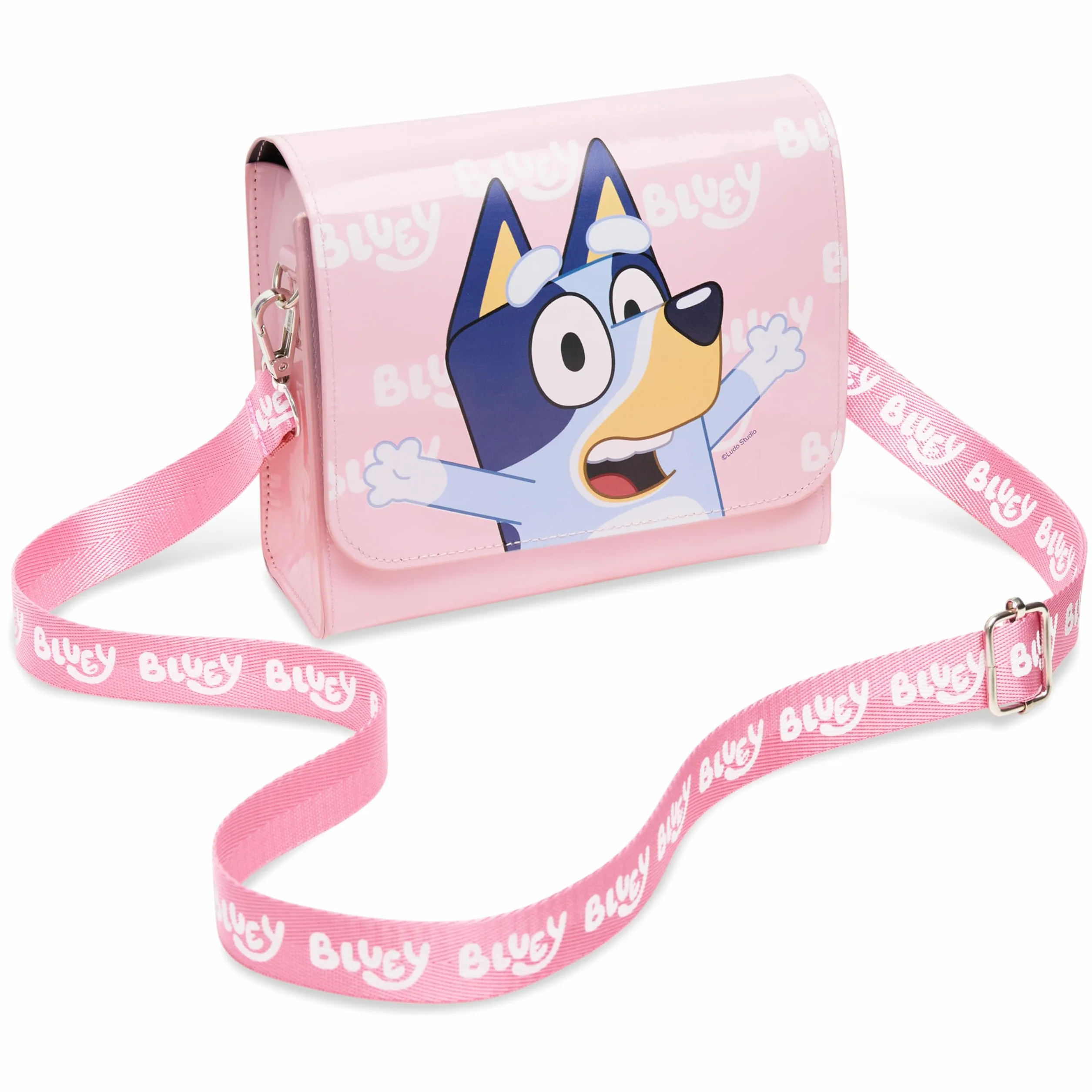 Bluey Dziewczęca torebka urocza torba na ramię crossbody dla dzieci regulowany pasek torebka na zakupy moda podróżna, prezenty dla dziewcząt, różowy, 7 x 6.3 x 2.8Inch