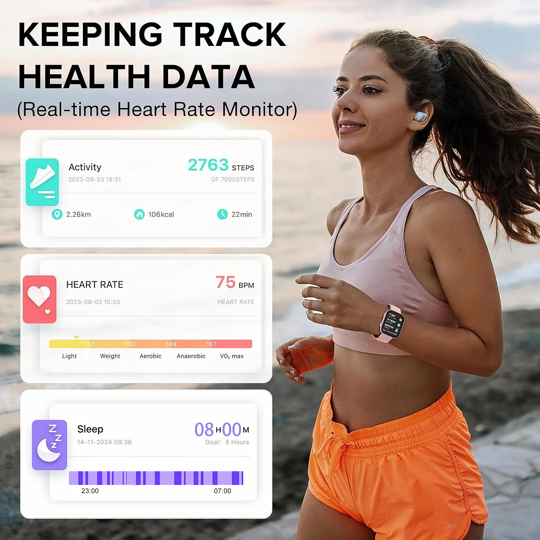 BRIBEJAT Smartwatch damski z funkcją telefonu, ekranem dotykowym 2,01", 110+ trybami sportowymi, zegarek fitness z pulsometrem, SpO2, monitor snu, cykl menstruacyjny, wodoszczelność IP68, kompatybilny