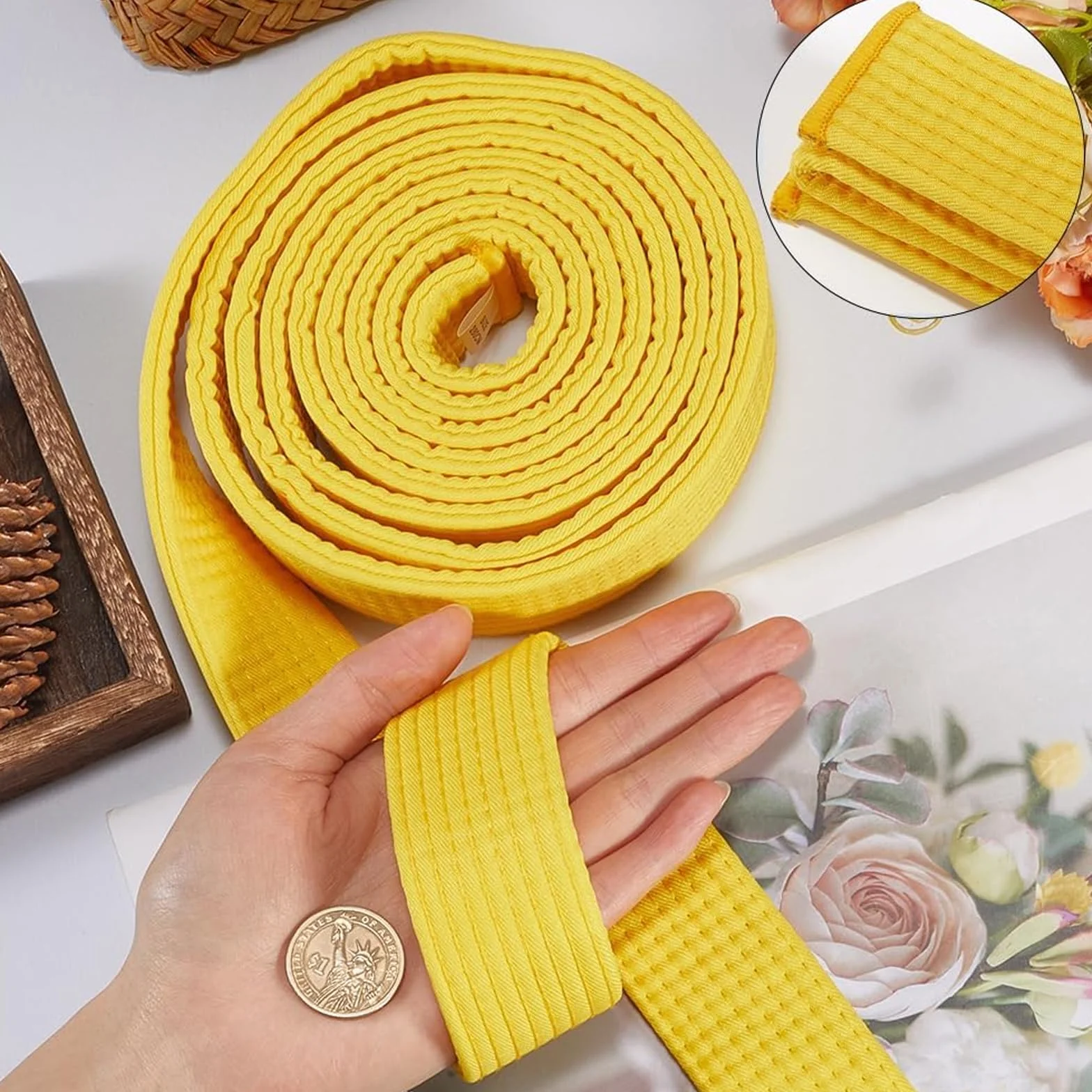 3 szt. 220 cm bawełniany pasek do karate, pasek judo, sztuki walki pasek do sportów budo, judo, karate, taekwondo i wielu innych, ok. 4 cm szeroki pasek sztuki walki w kolorze białym